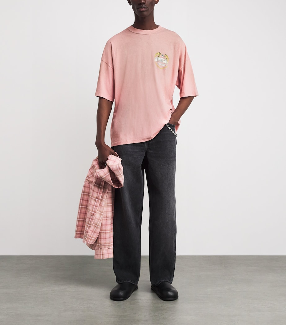 Cotton-Hemp Angel Border T-Shirt QUARTZ Image 2