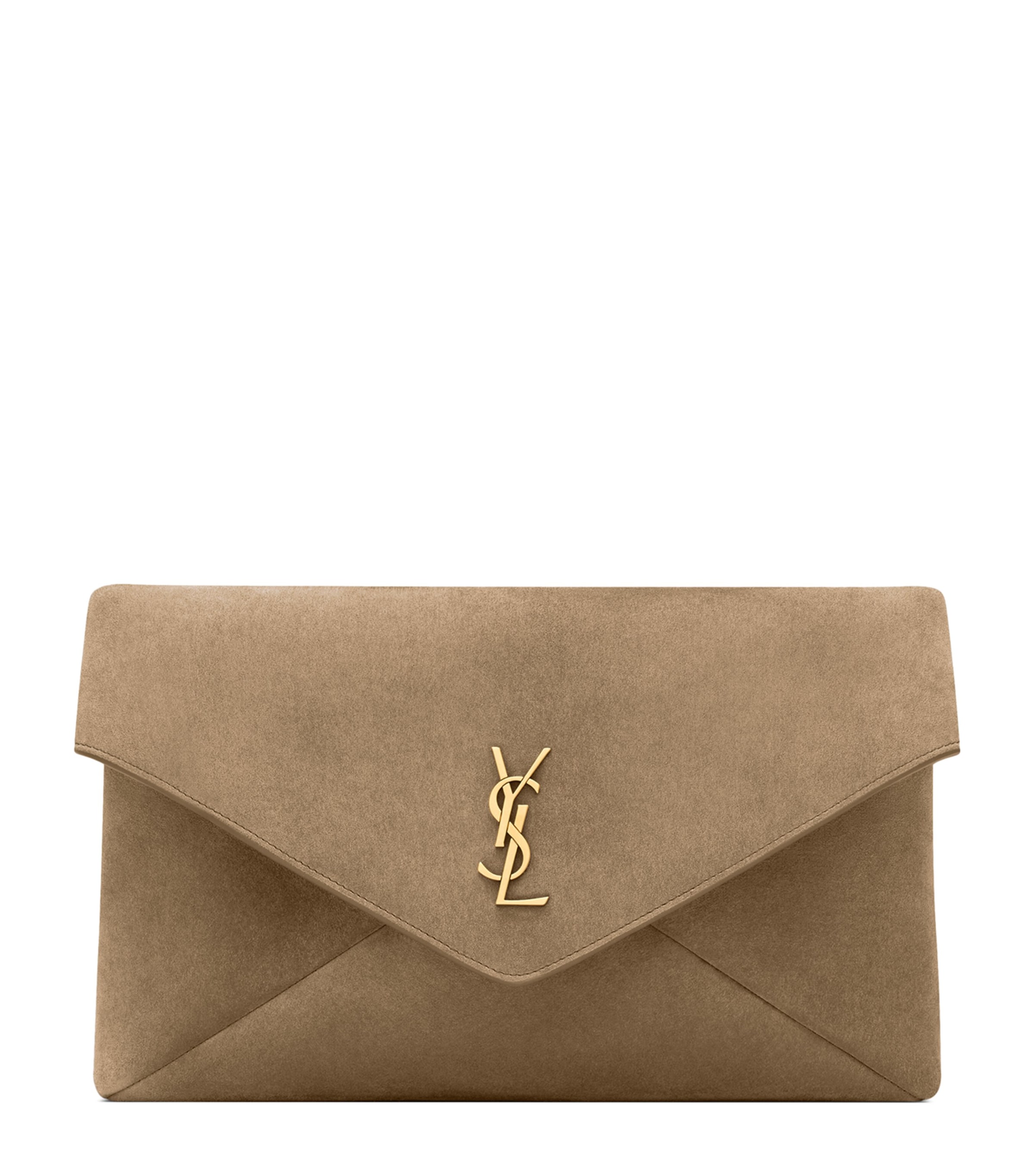Saint Laurent Large Suede Cassandre Envelope Pouch