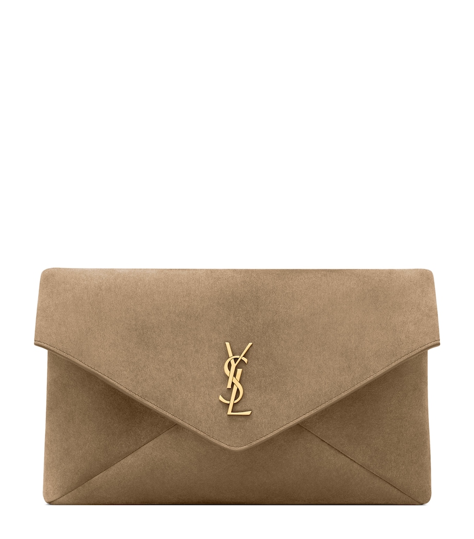 Saint Laurent Large Suede Cassandre Envelope Pouch Image 1