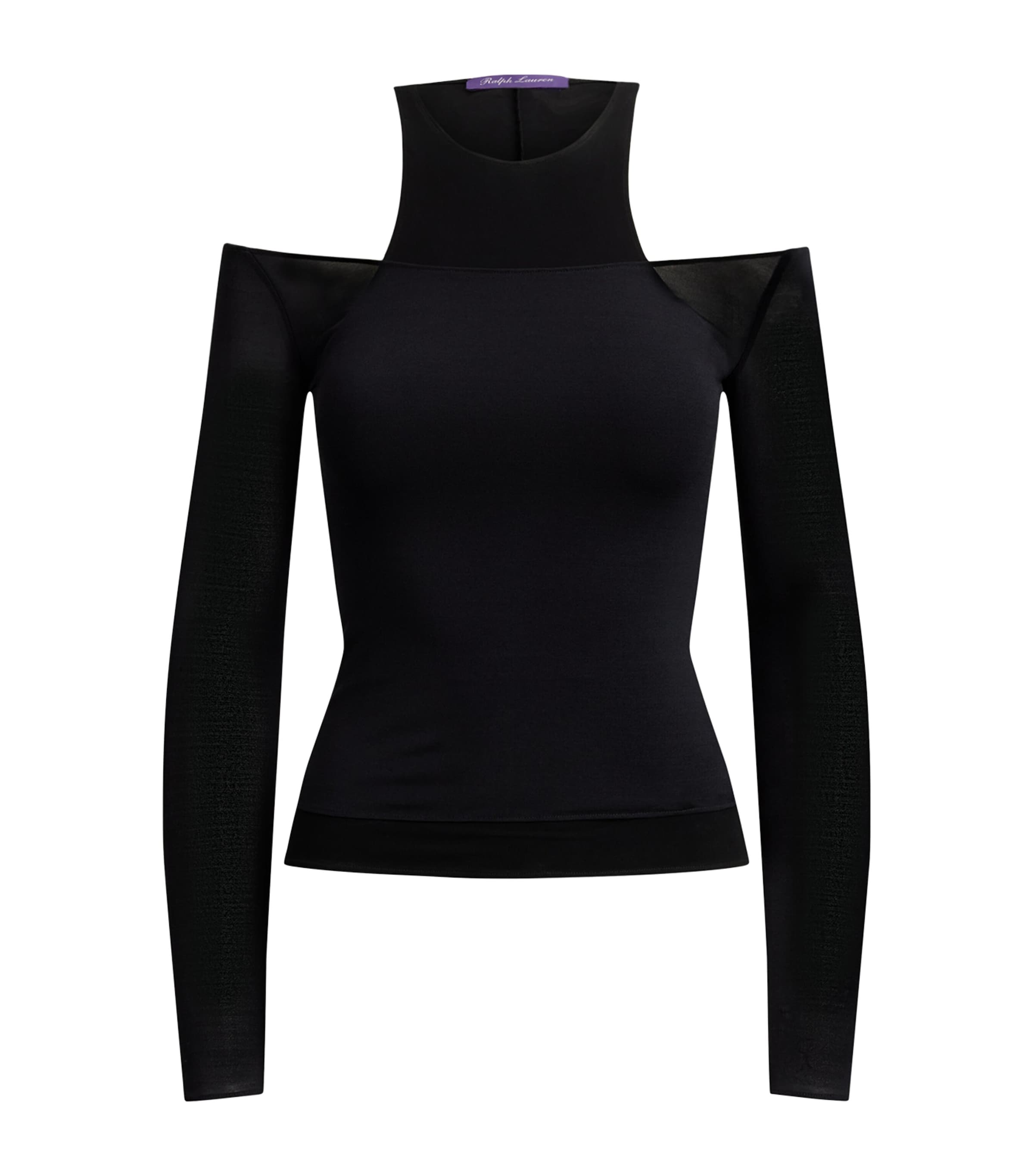 Ralph Lauren Collection Womens Mulberry Silk Layered Maxine Top Black Image 1