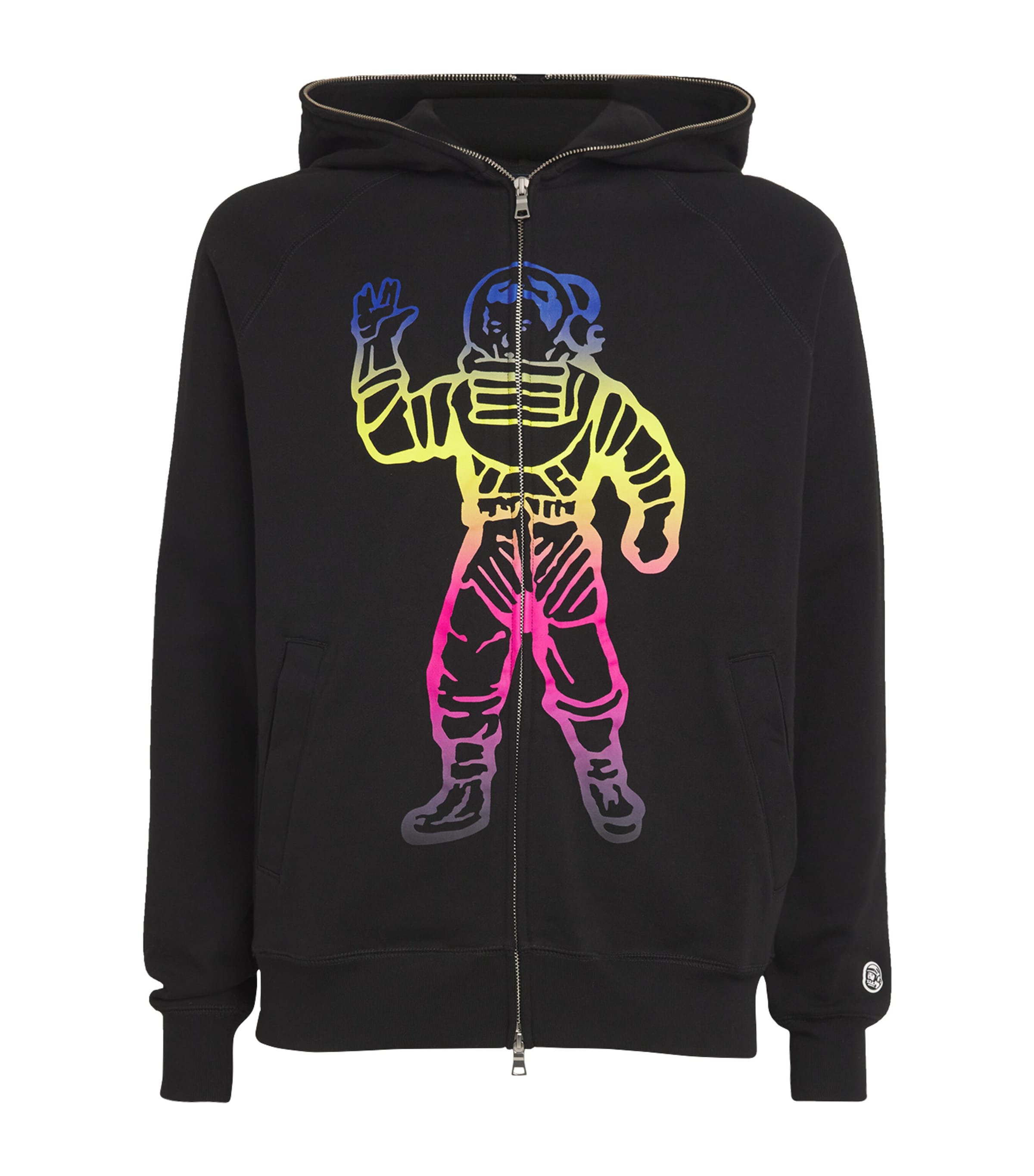 Shop Billionaire Boys Club Zip-up Neon Astro Hoodie In Black