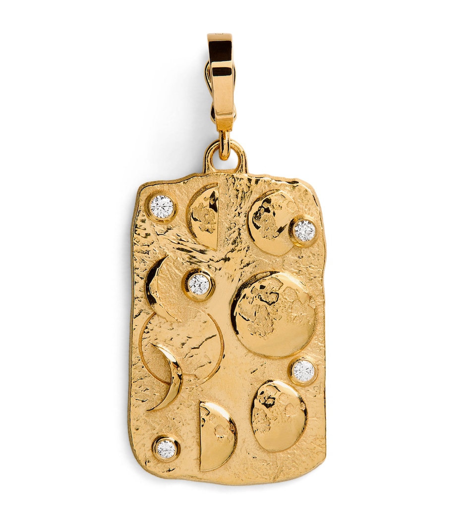 Yellow Gold and Diamond New Beginnings Moon Phases Charm YELLOW GOLD Image 1