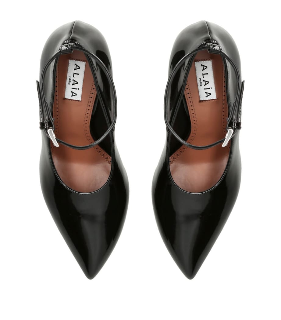 Leather Curve Pumps 110 BLACK Image 4