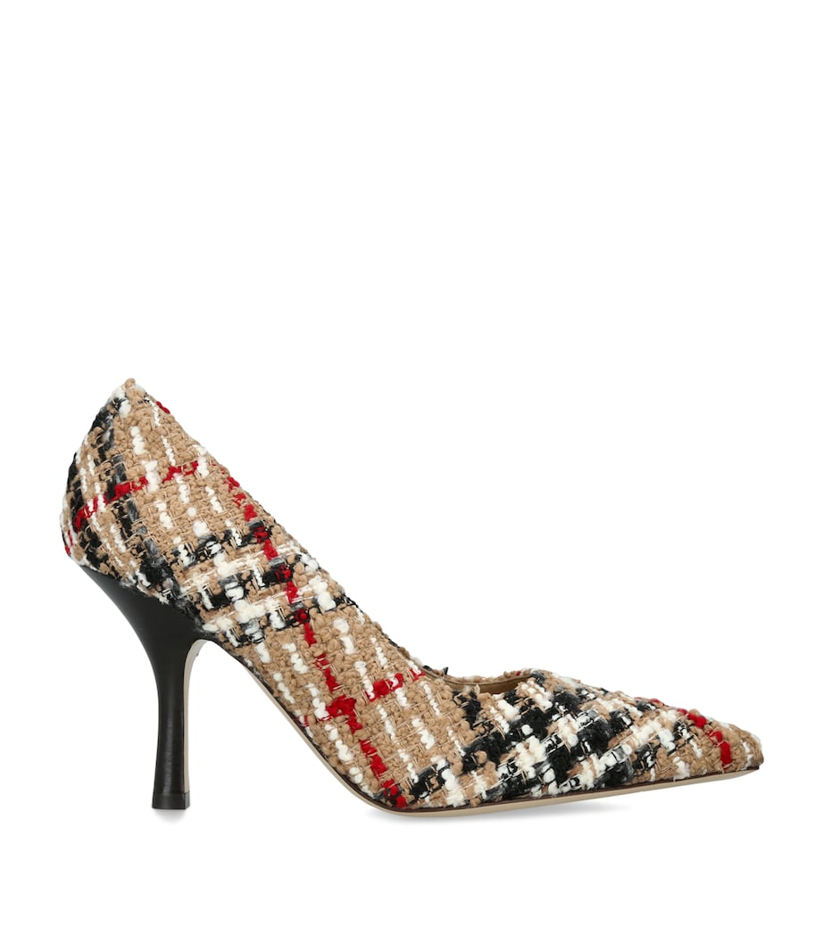 Burberry Tweed Check Dame Pumps 90 Beige Comb Image 1