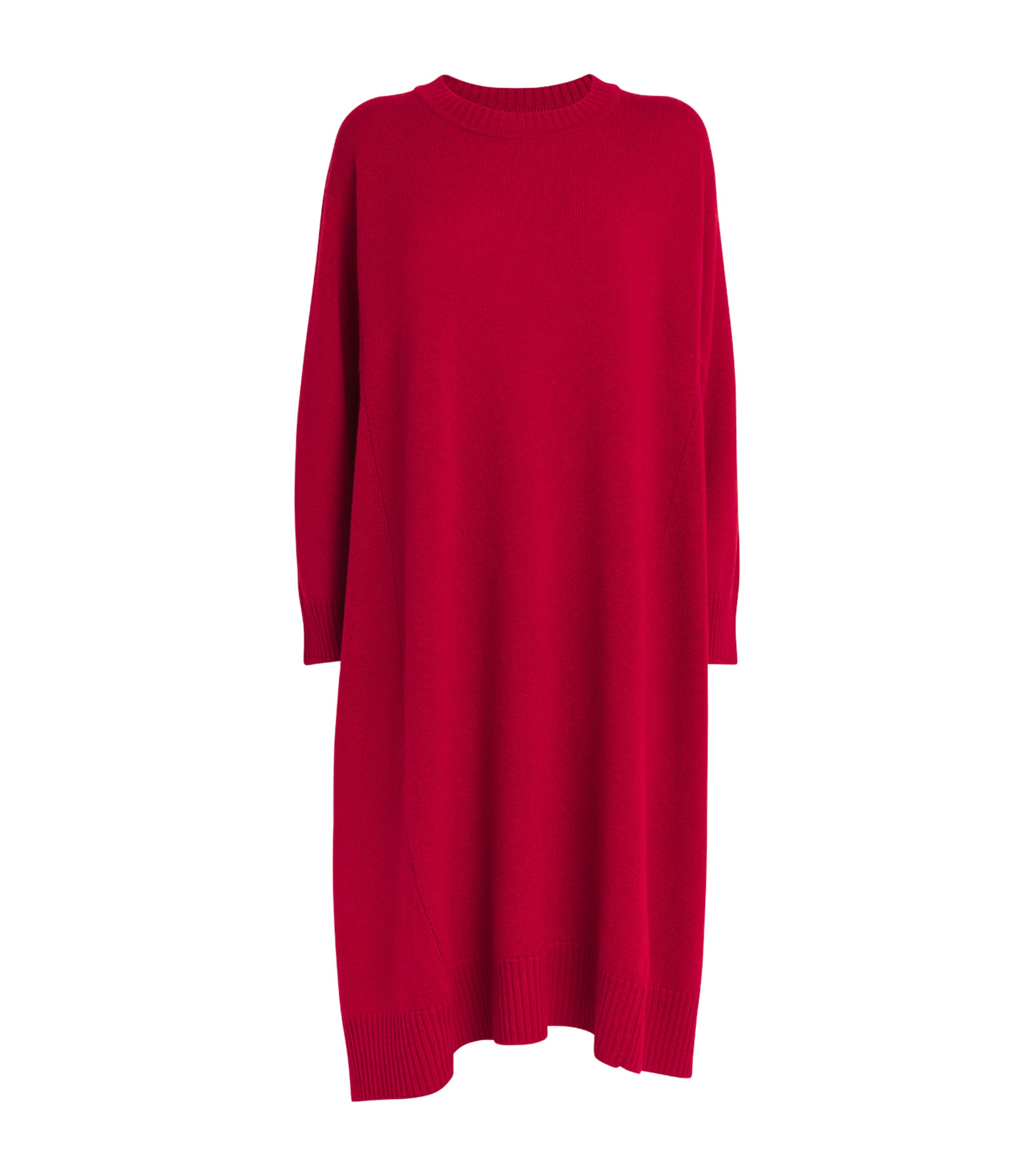 Shop Eskandar Cashmere Knitted Midi Dress In Red