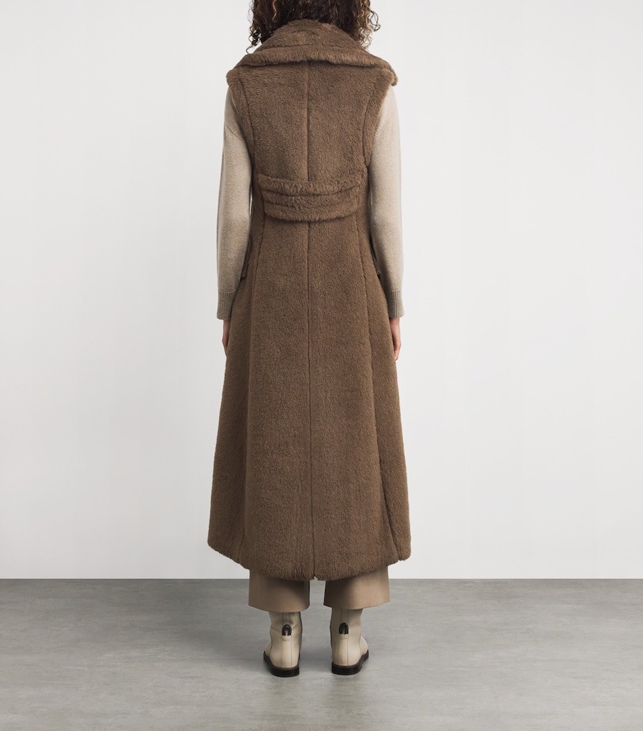 Alpaca-Wool-Silk Sleeveless Coat BROWN Image 4