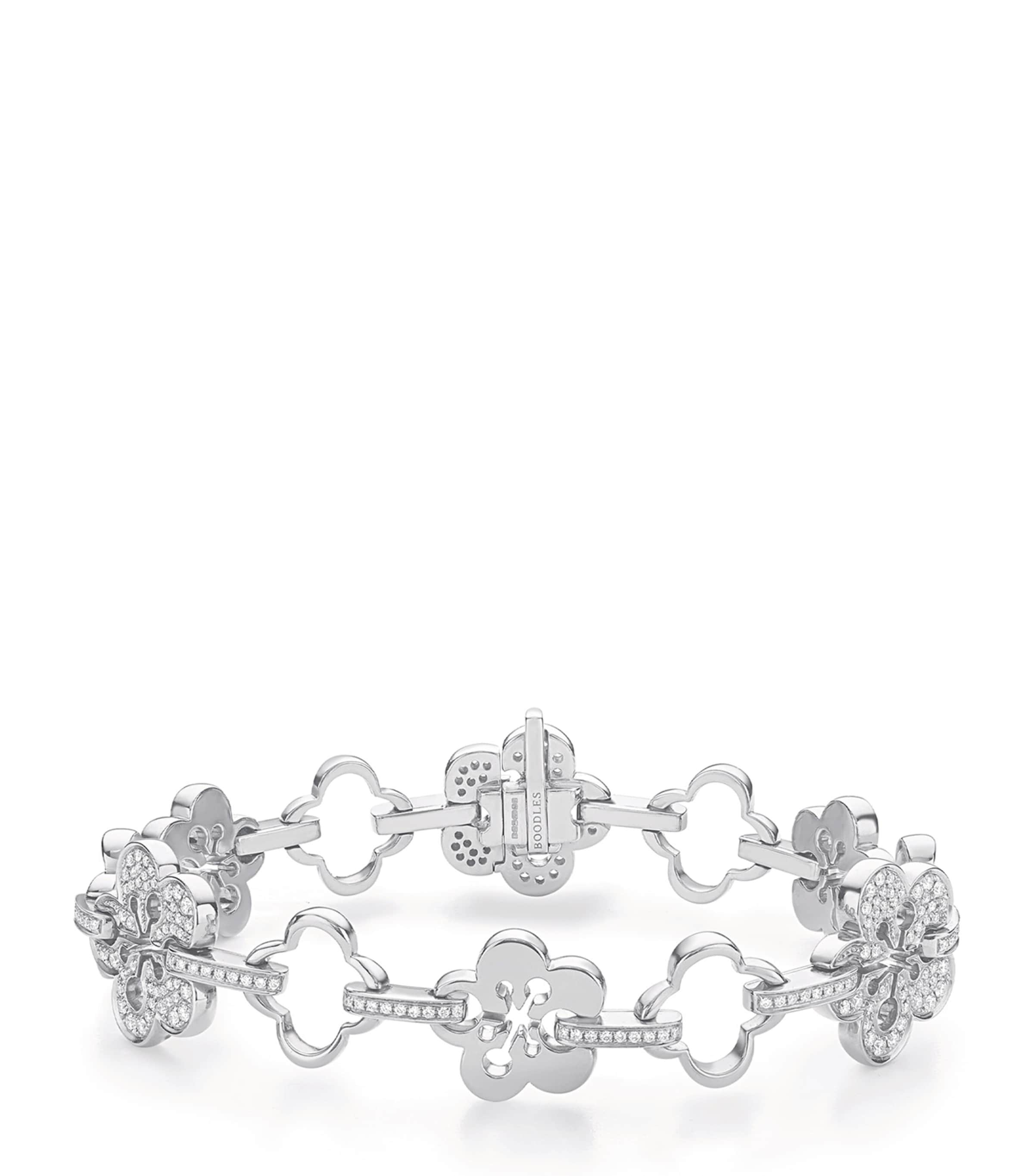 Boodles White Gold And Diamond Blossom Classic Bracelet In Gold