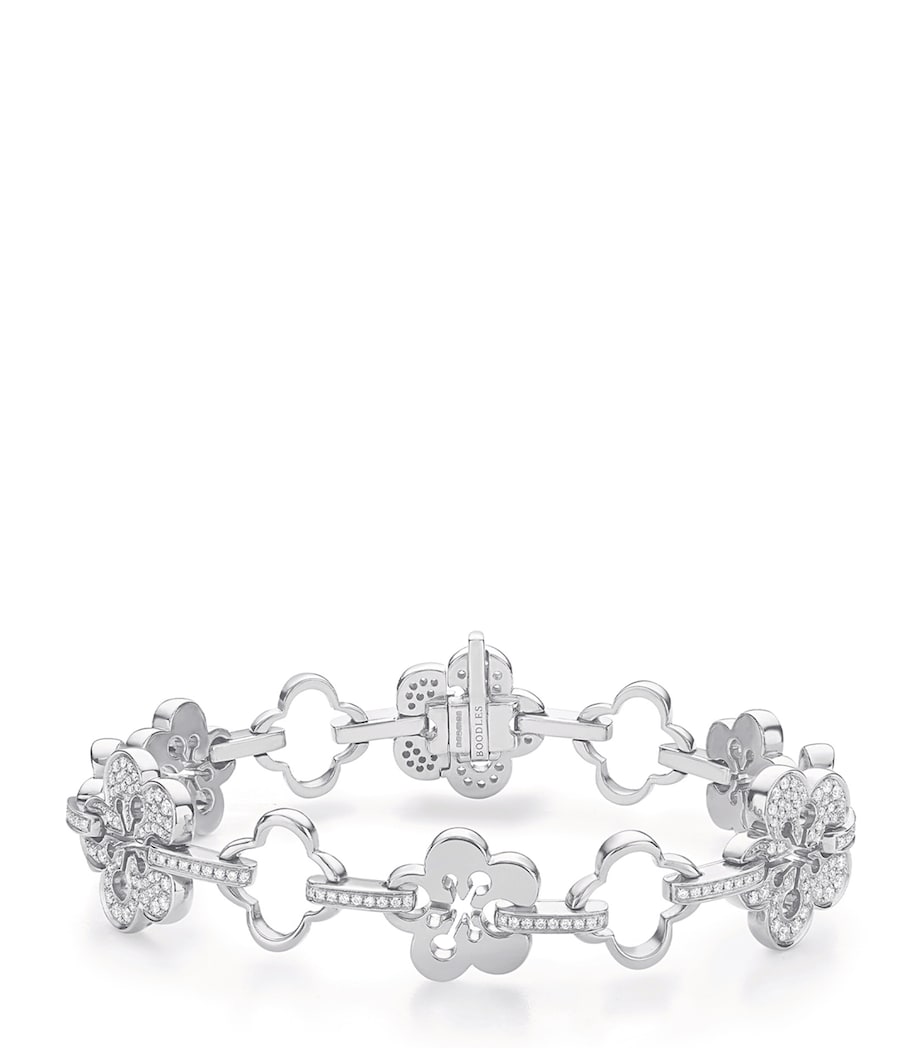 White Gold and Diamond Blossom Classic Bracelet SILVER Image 1