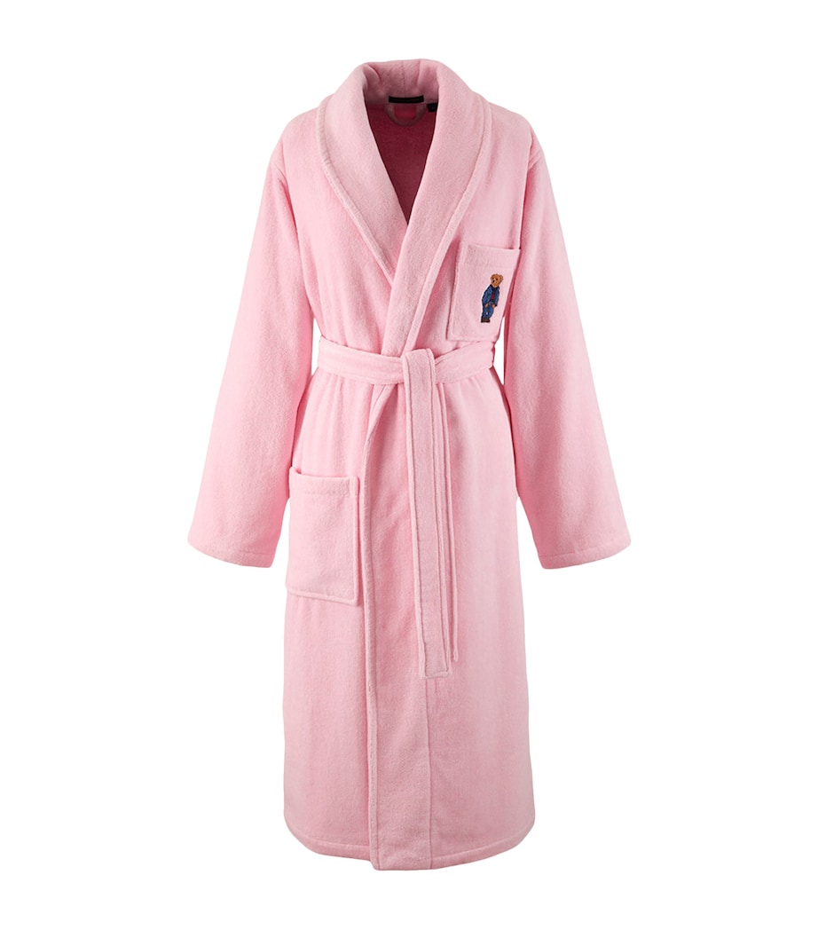 Cotton Denim Bear Bathrobe CARMEL PINK Image 1
