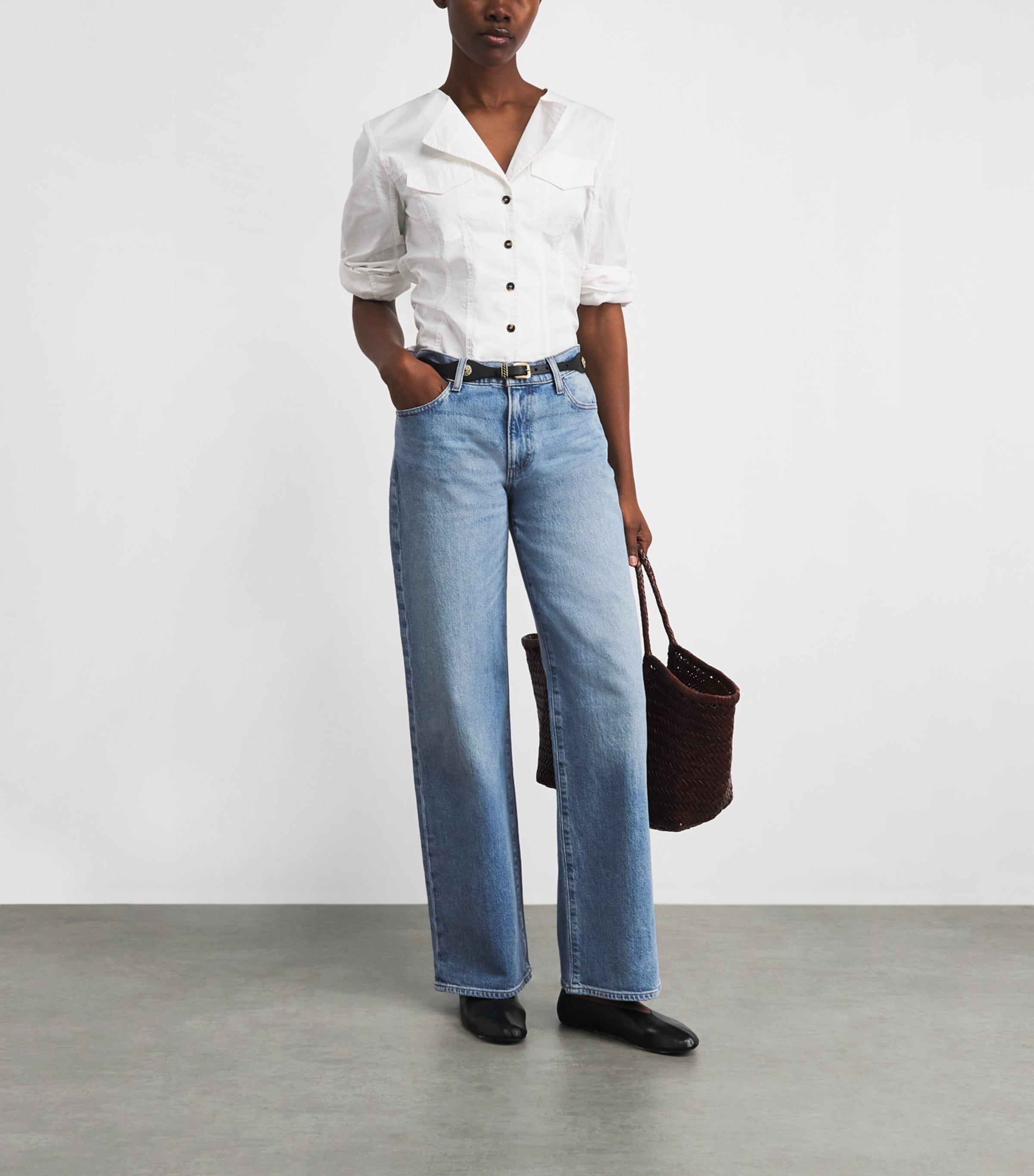 PAIGE Womens Dana Low-Rise Straight Jeans Sepulveda Image 2