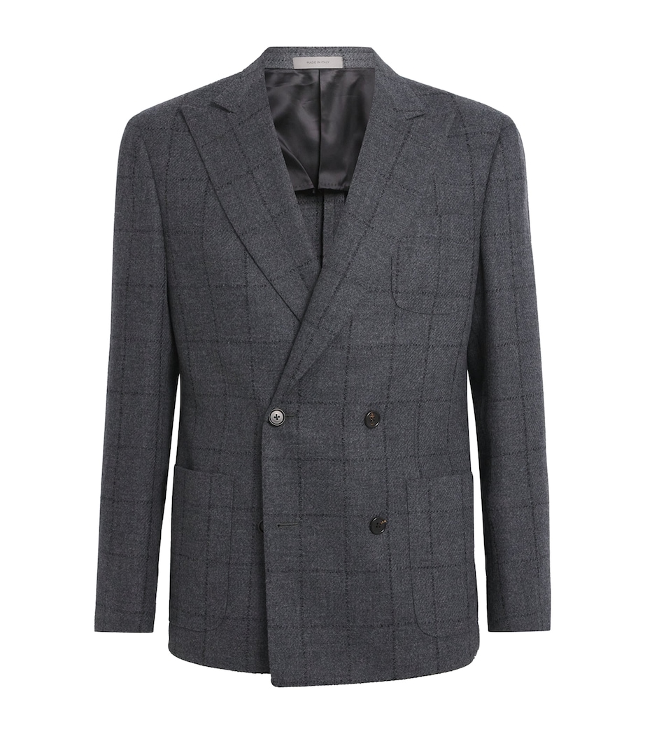 Virgin Wool-Cashmere Check Blazer 014 GREY Image 1