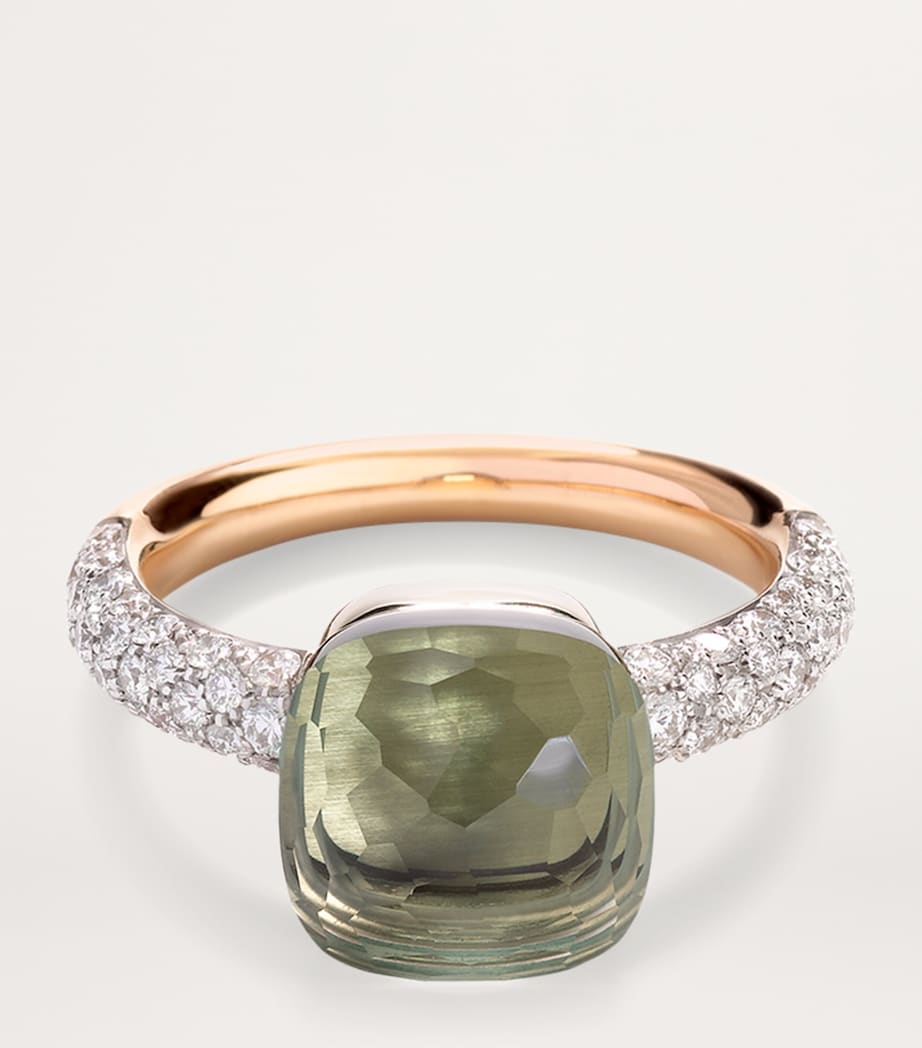 Rose Gold, Diamond and Prasiolite Nudo Classic Ring DB0PA Image 2