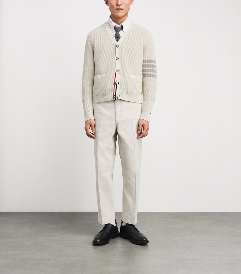 Thom Browne Mens Cotton Hector Embroidered Shirt White Image 2