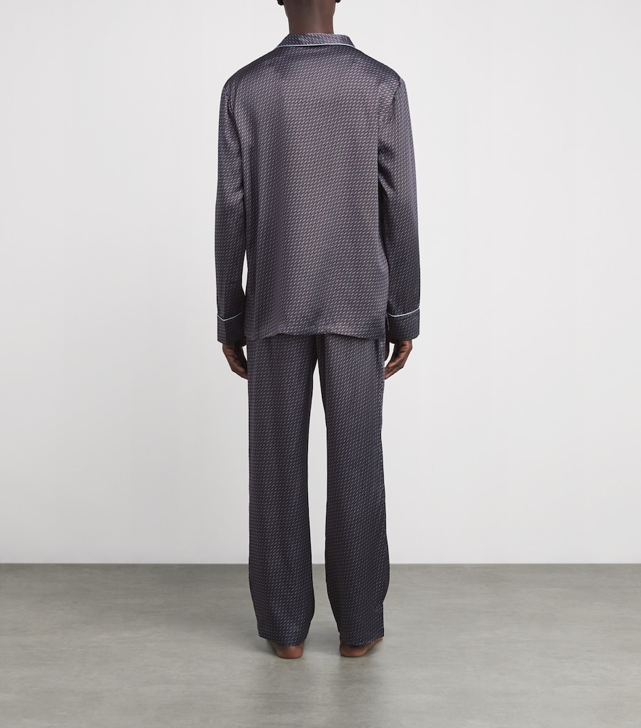 Silk Snaffle Print Pyjama Set BURGUNDY Image 3