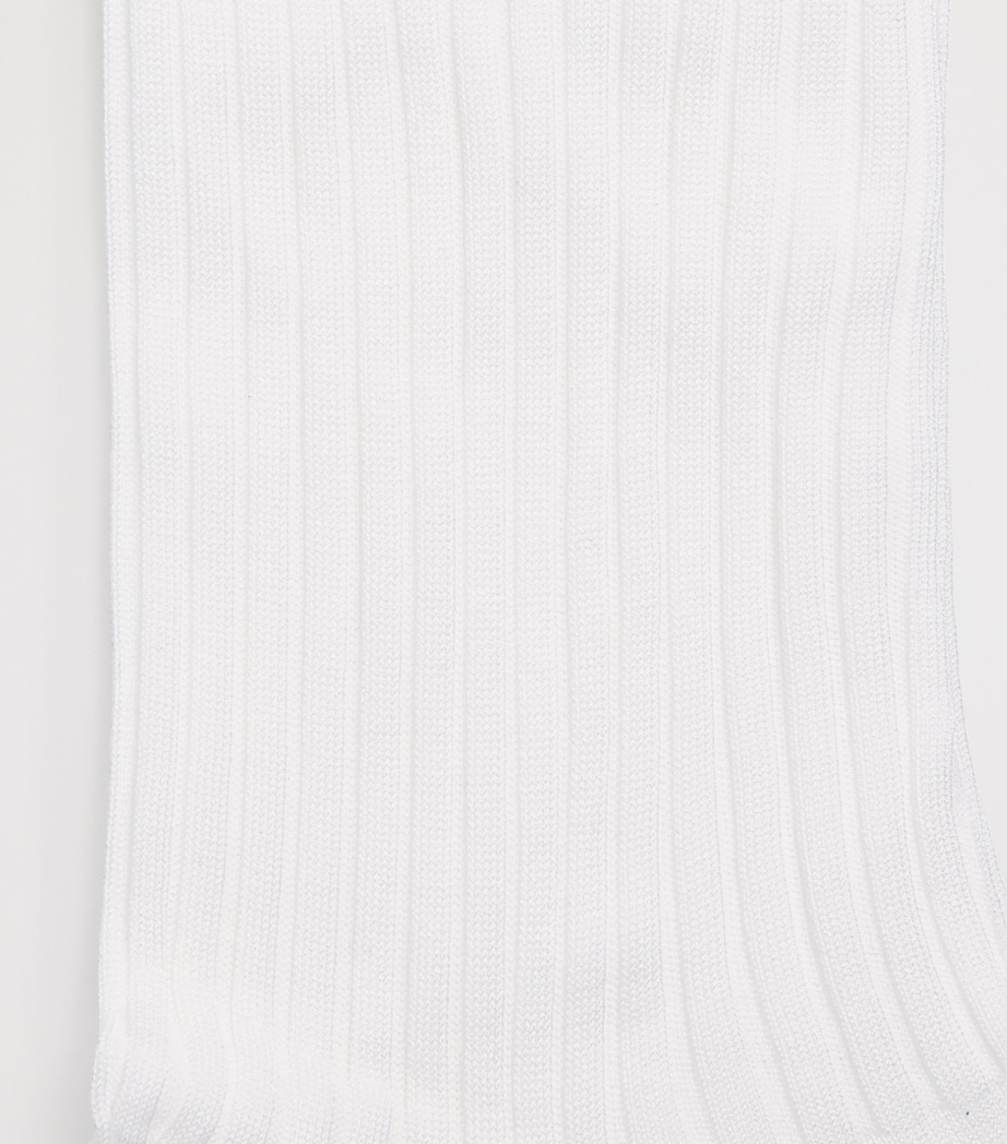 Pantherella Mens Ribbed Danvers Socks White Image 2
