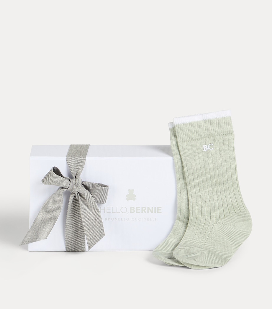 Brunello Cucinelli Kids Cotton Rib Knit Socks (6-36 Months) Image 2