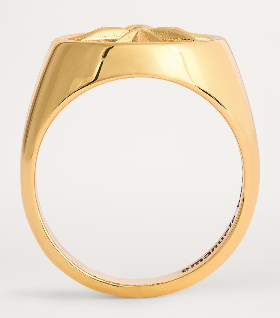 Gold-Plated Crest Signet Ring GOLD Image 3