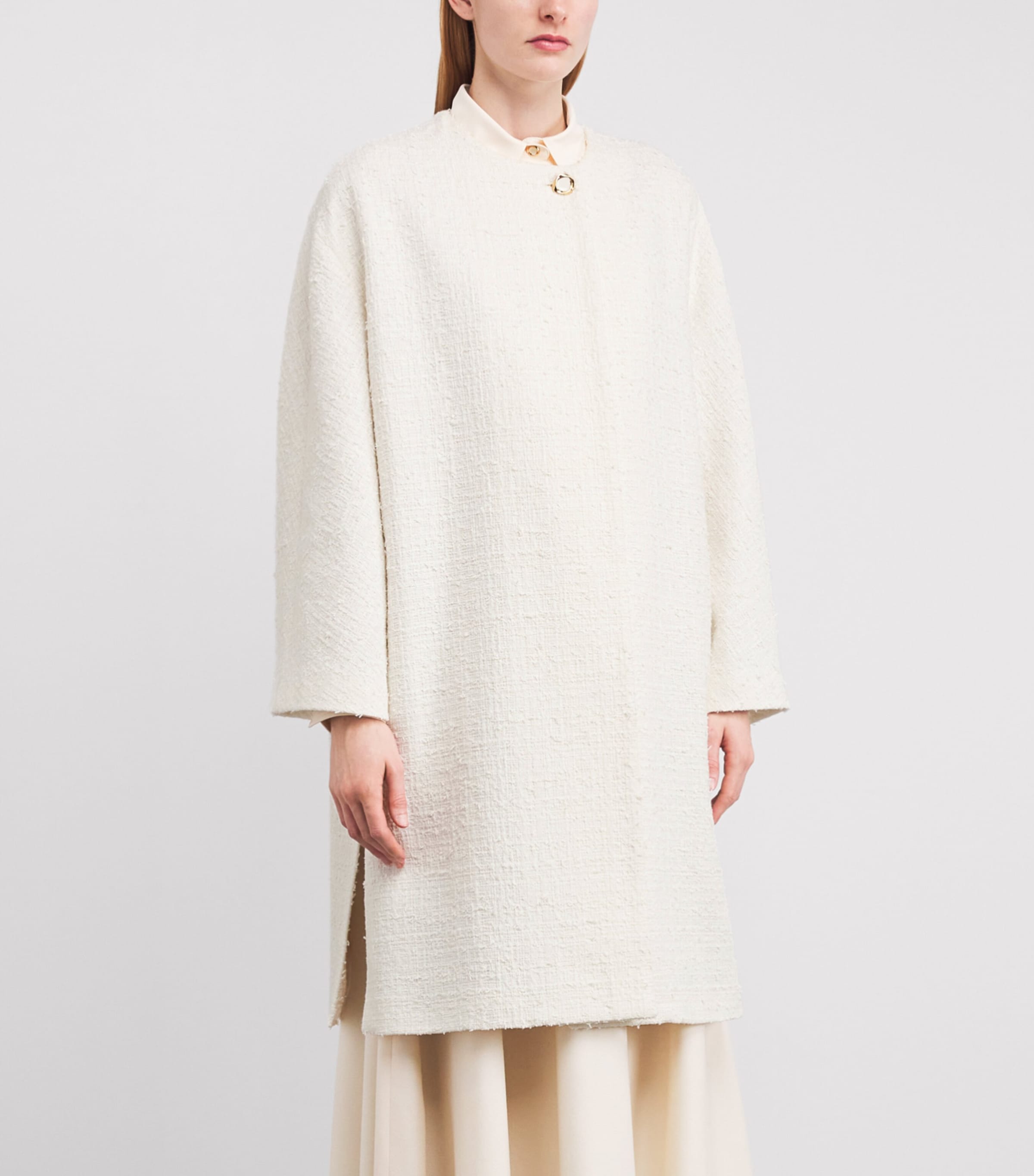 Tweed Overcoat N08 IVORY - BUTTER Image 3