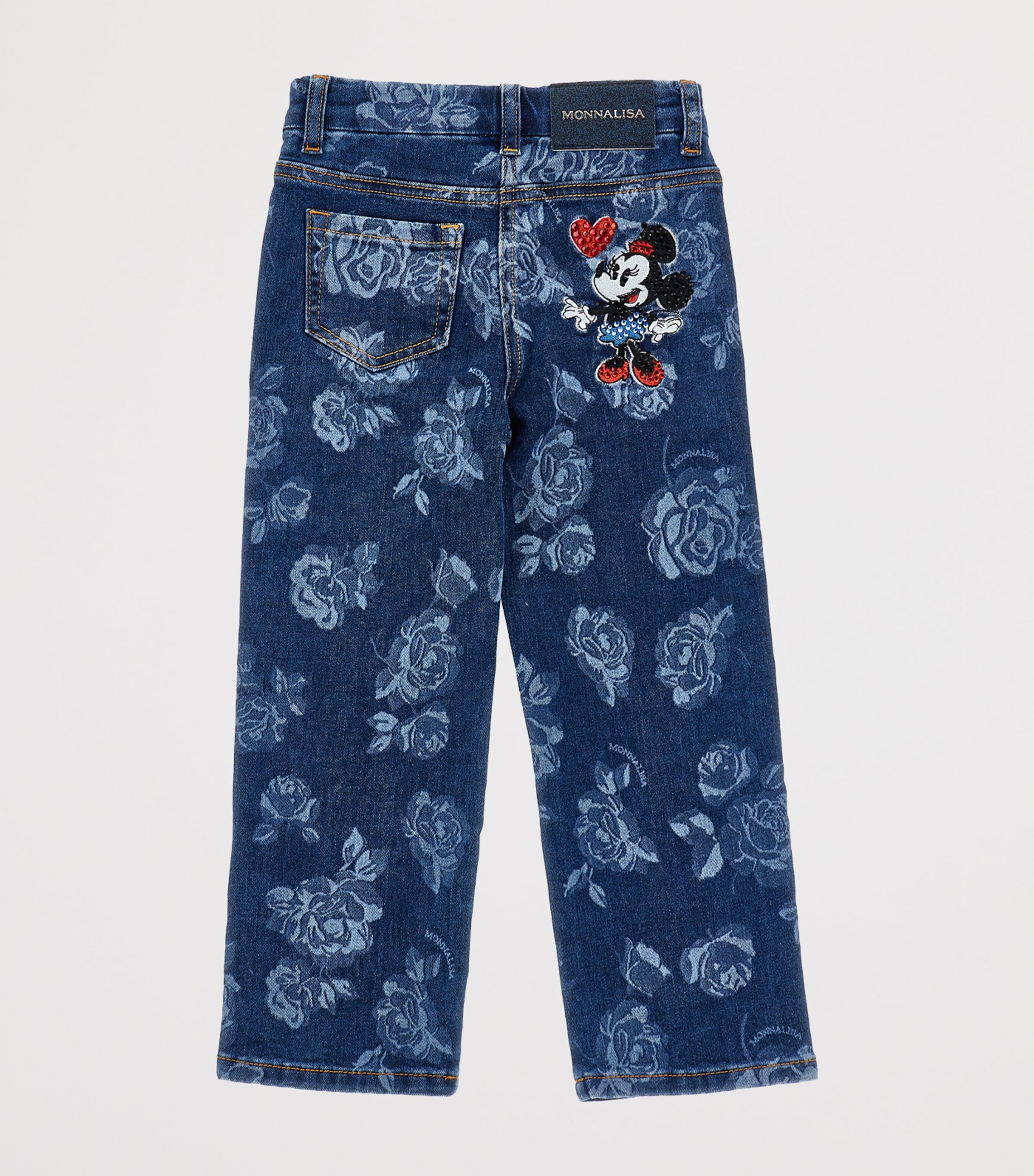 x Disney Minnie Mouse Rose Jeans (2-12 Years) DARK STONE DENIM Image 2