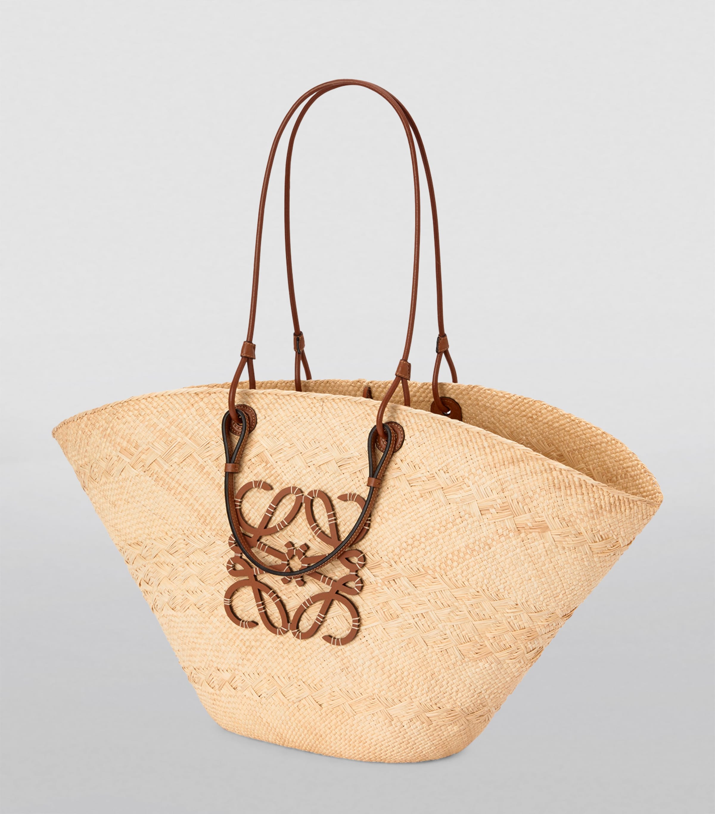 x Paula’s Ibiza Large Woven Anagram Basket Bag NATURAL/TAN Image 2