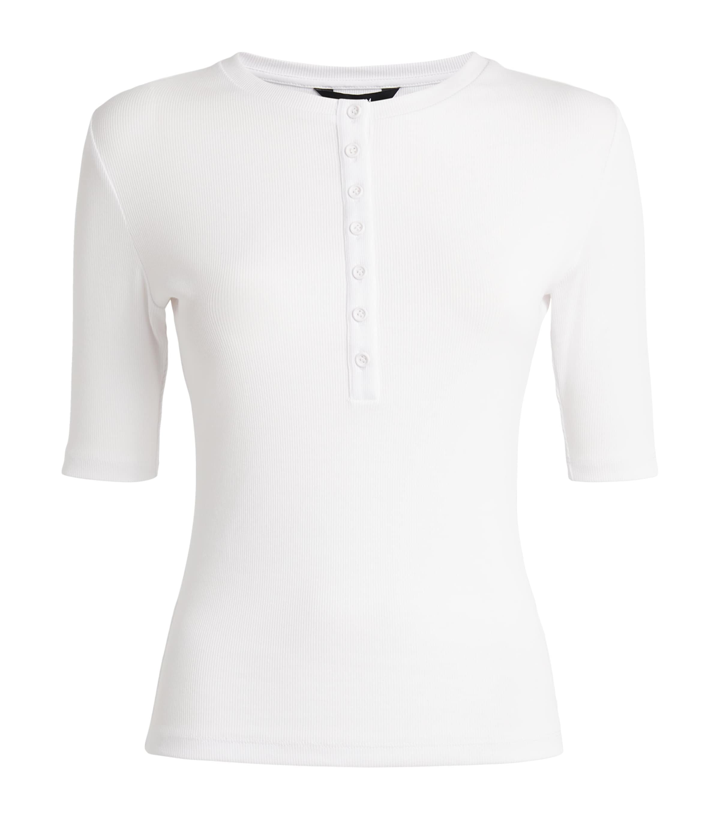 Me+em Cotton Buttoned Top In White