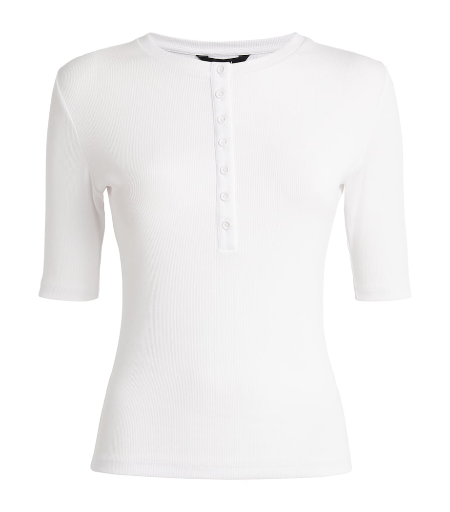Cotton Buttoned Top BRIGHT WHITE Image 1