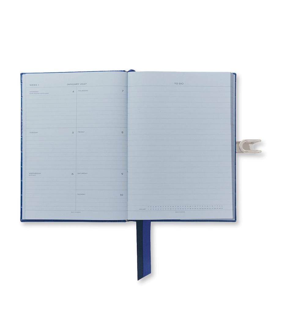 Smythson Leather Soho Weekly Diary 2027 Cerulean Image 2