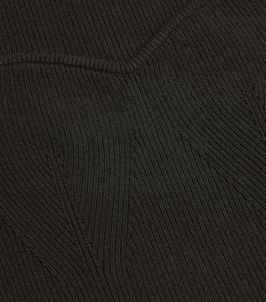 Short-Sleeve Ribbed Top BLACK Image 5