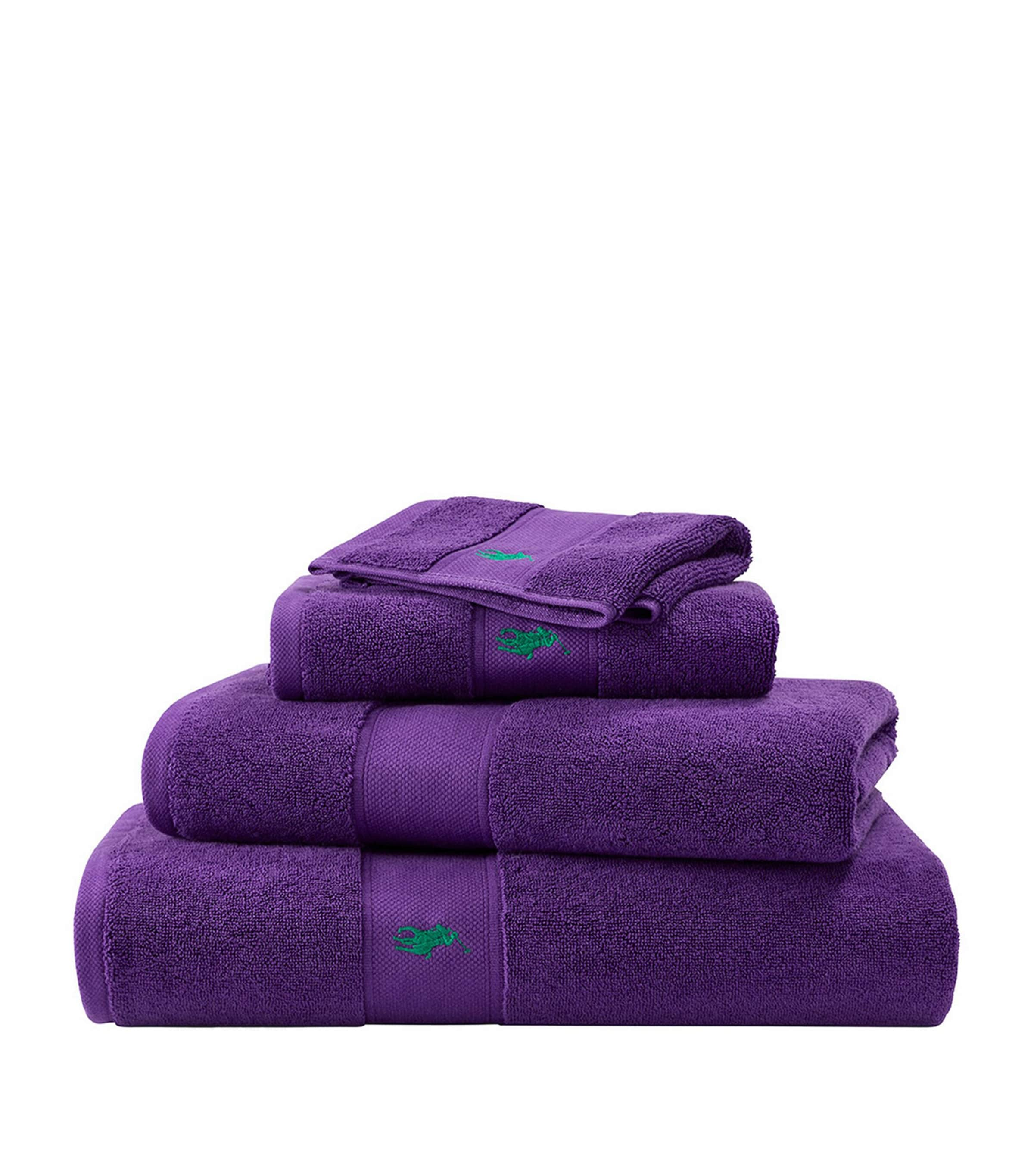 Shop Ralph Lauren Polo Player Bath Sheet In Purple