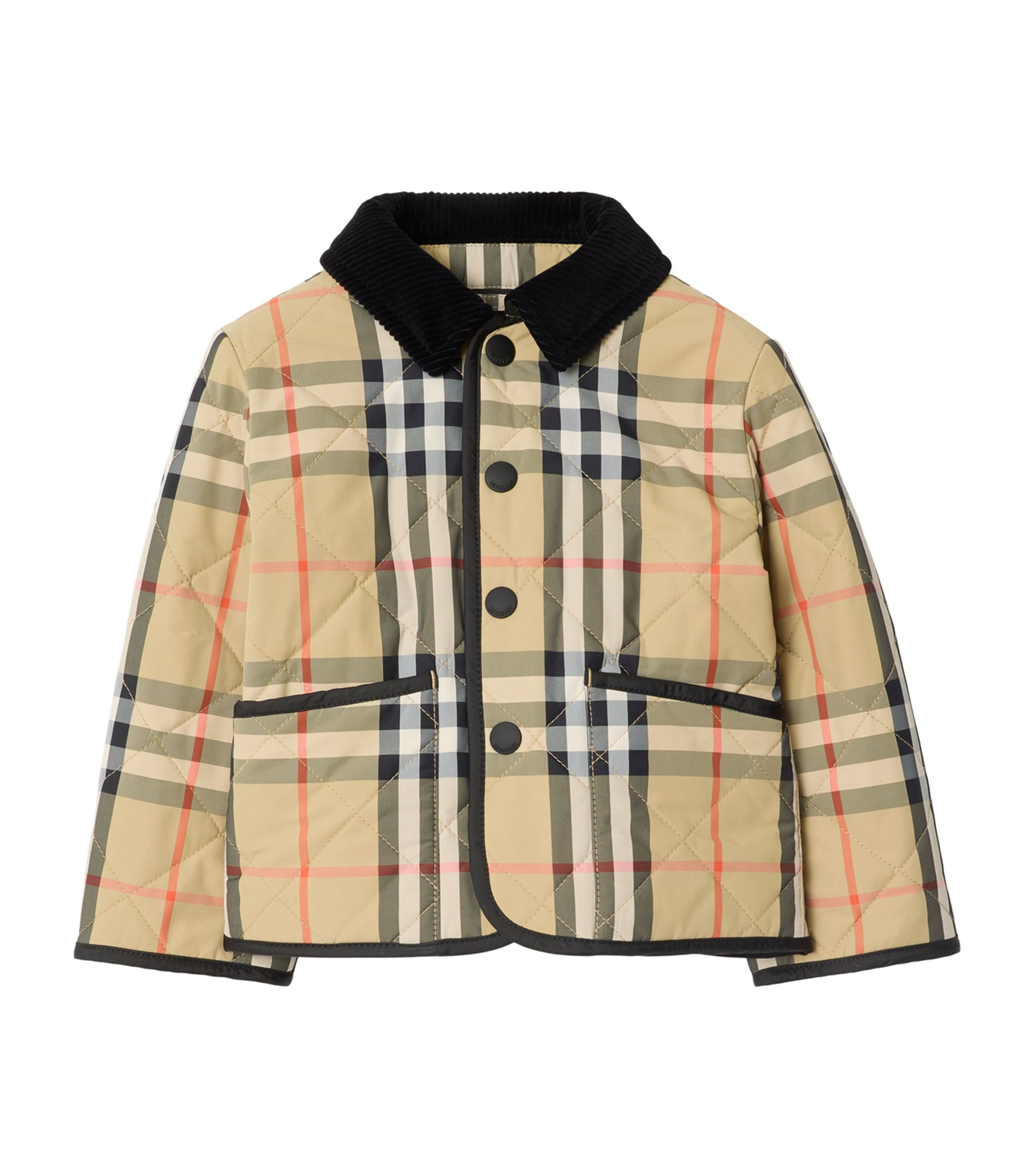 Burberry Childrens Check Quilted Nylon Barn Jacket In Nude