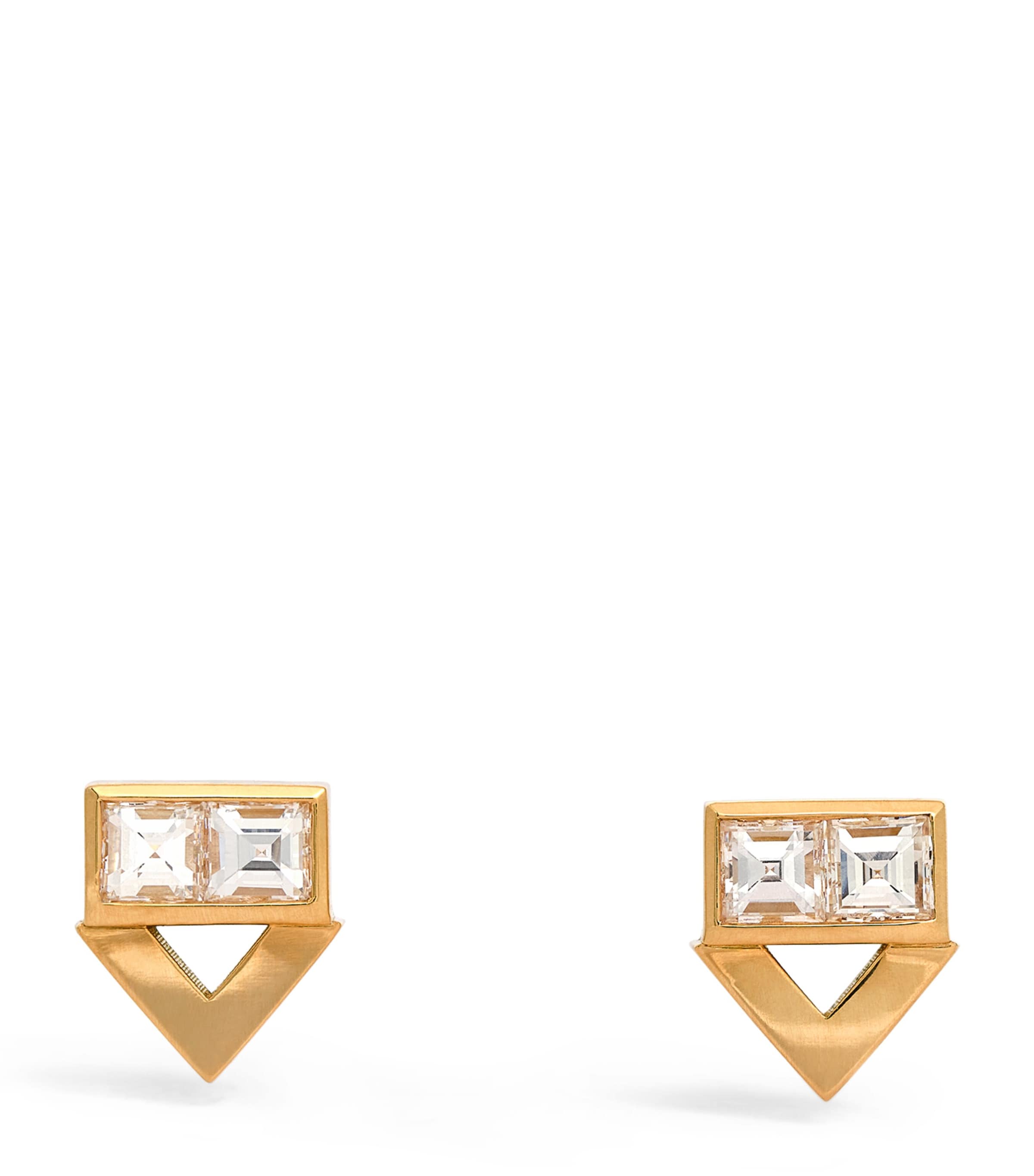 Azlee Yellow Gold And Diamond Deco Earrings