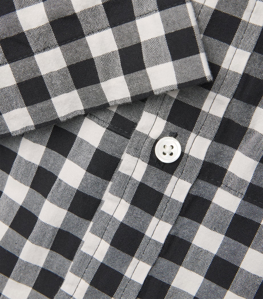 Cotton Check Midi Shirt Dress 1945 BLACK WHITE Image 5