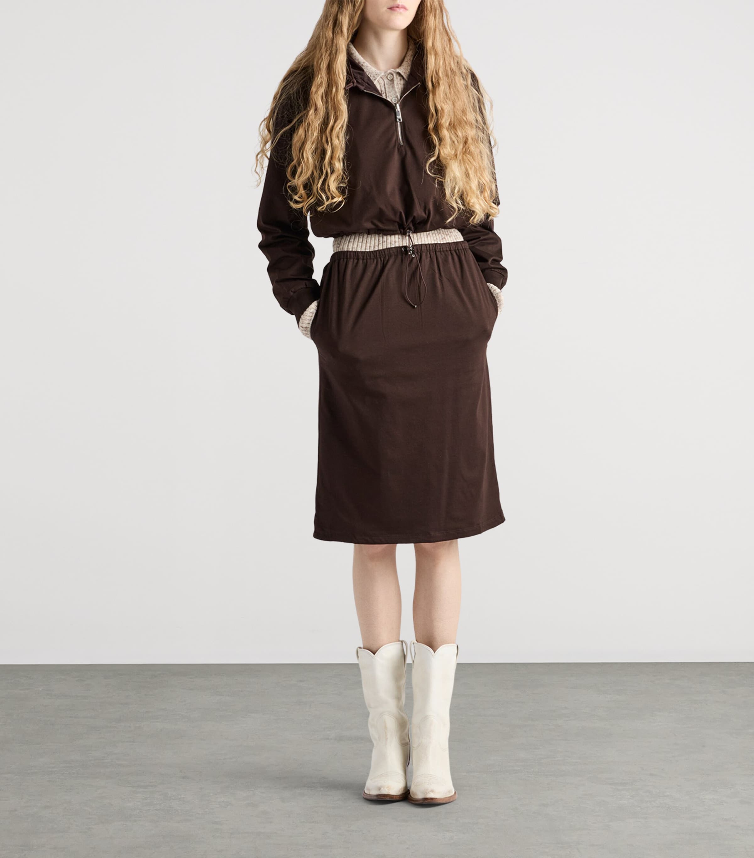 Cotton and Re-Nylon Reversible Midi Skirt F0192 Image 2