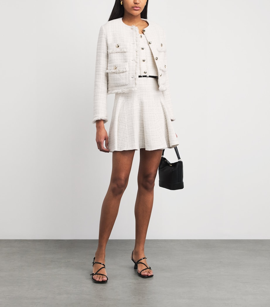 Maje Womens Tweed Mini Dress Ecru Image 2