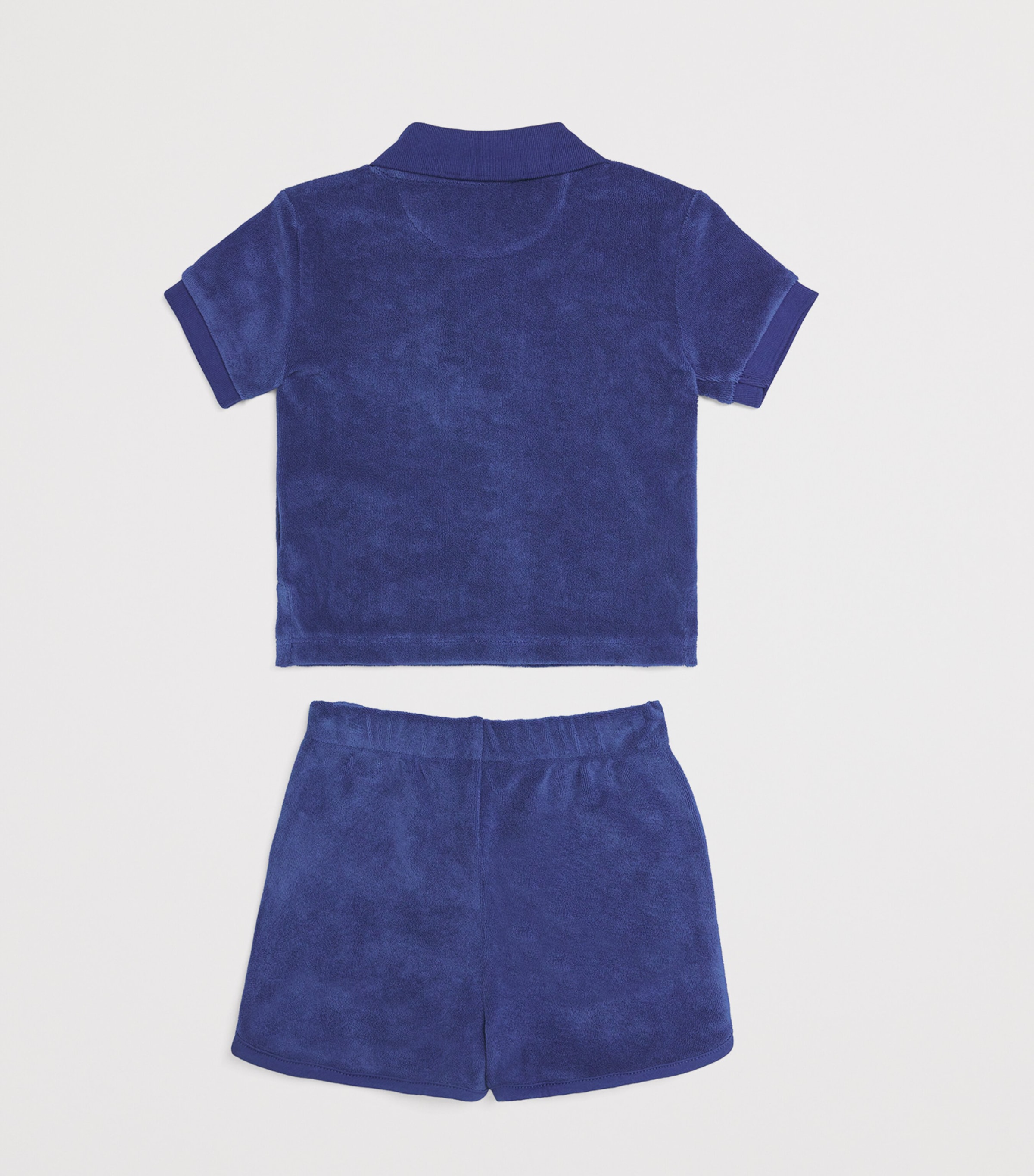 Towelling Polo Shirt and Shorts Set (3-18 Months) NAVY Image 2