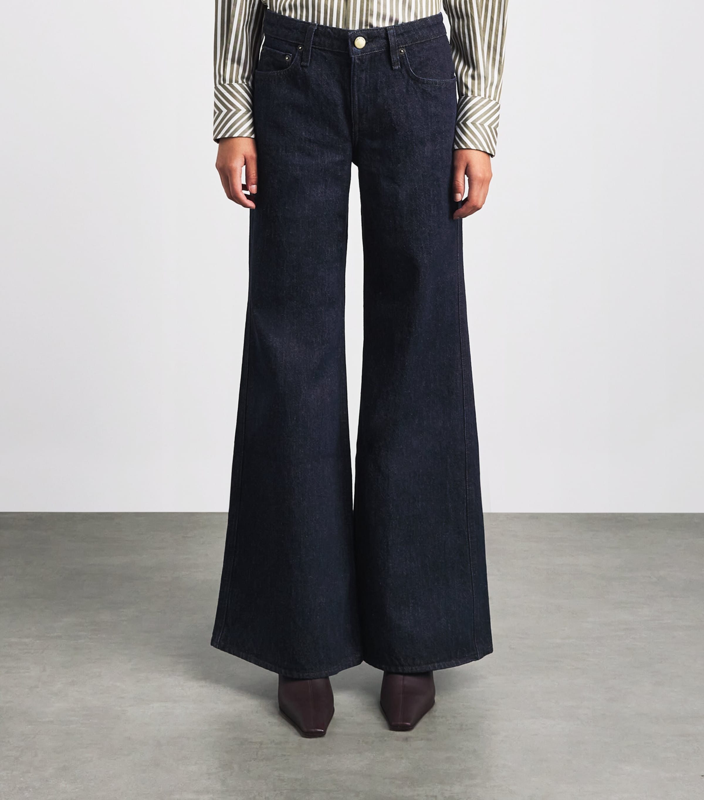 Rag & Bone Womens Josie Mid-Rise Flared Jeans Darkrinse Image 4