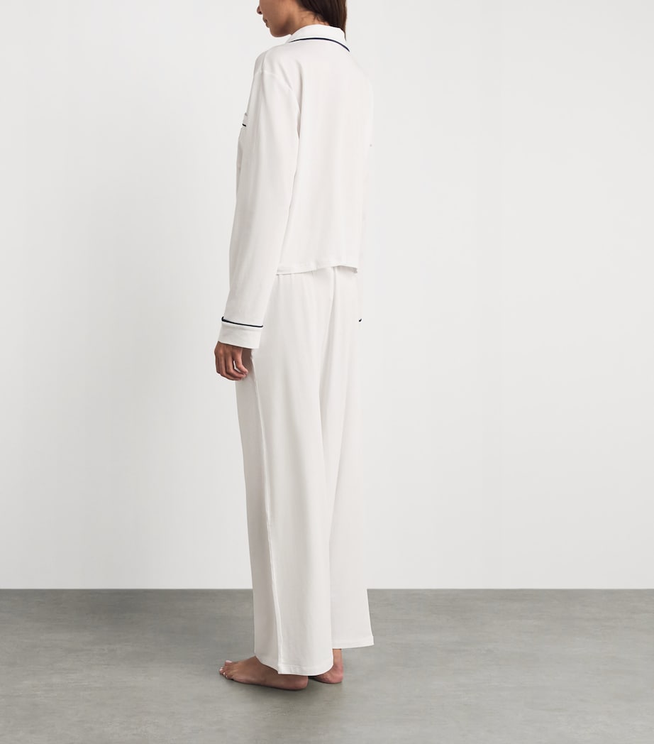 Polo Ralph Lauren Womens Piping Pyjama Set White Cloud Image 4