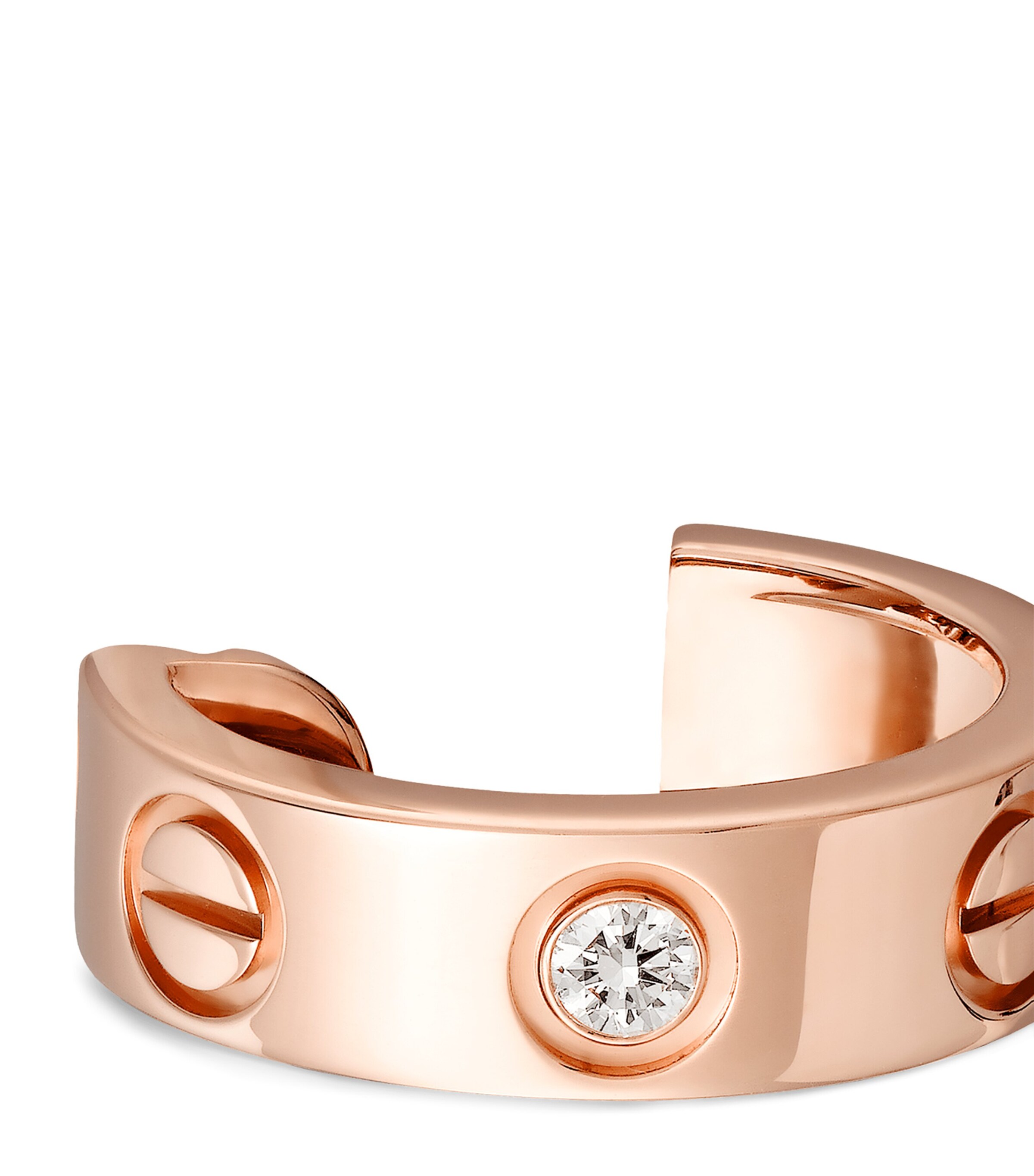 Rose Gold and Diamond LOVE Earrings ROSE GOLD Image 7