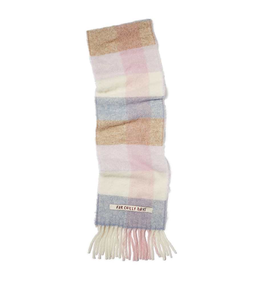 Check Fringed Scarf PINK Image 1
