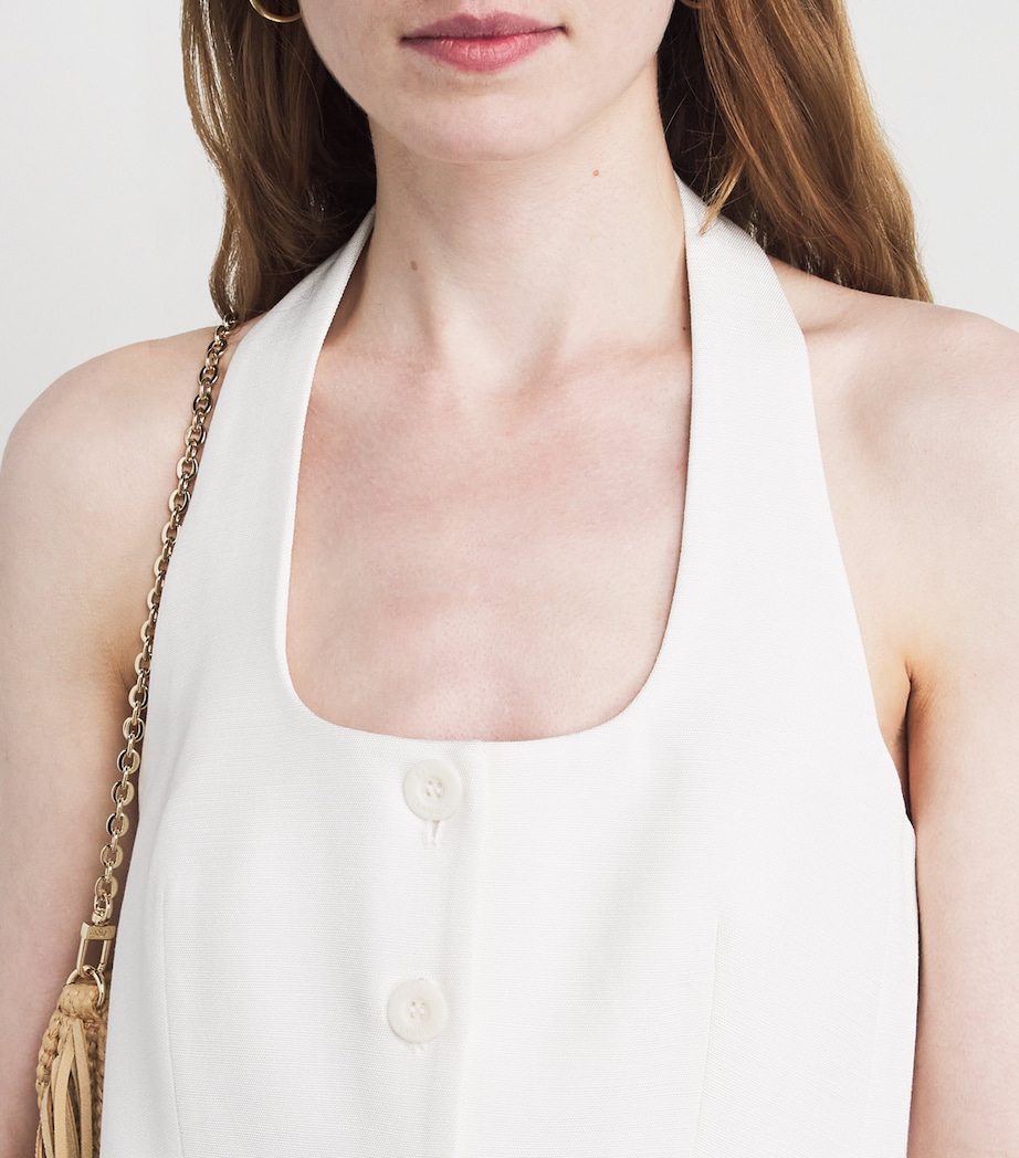 Claudie Pierlot Womens Backless Waistcoast Ecru Image 3