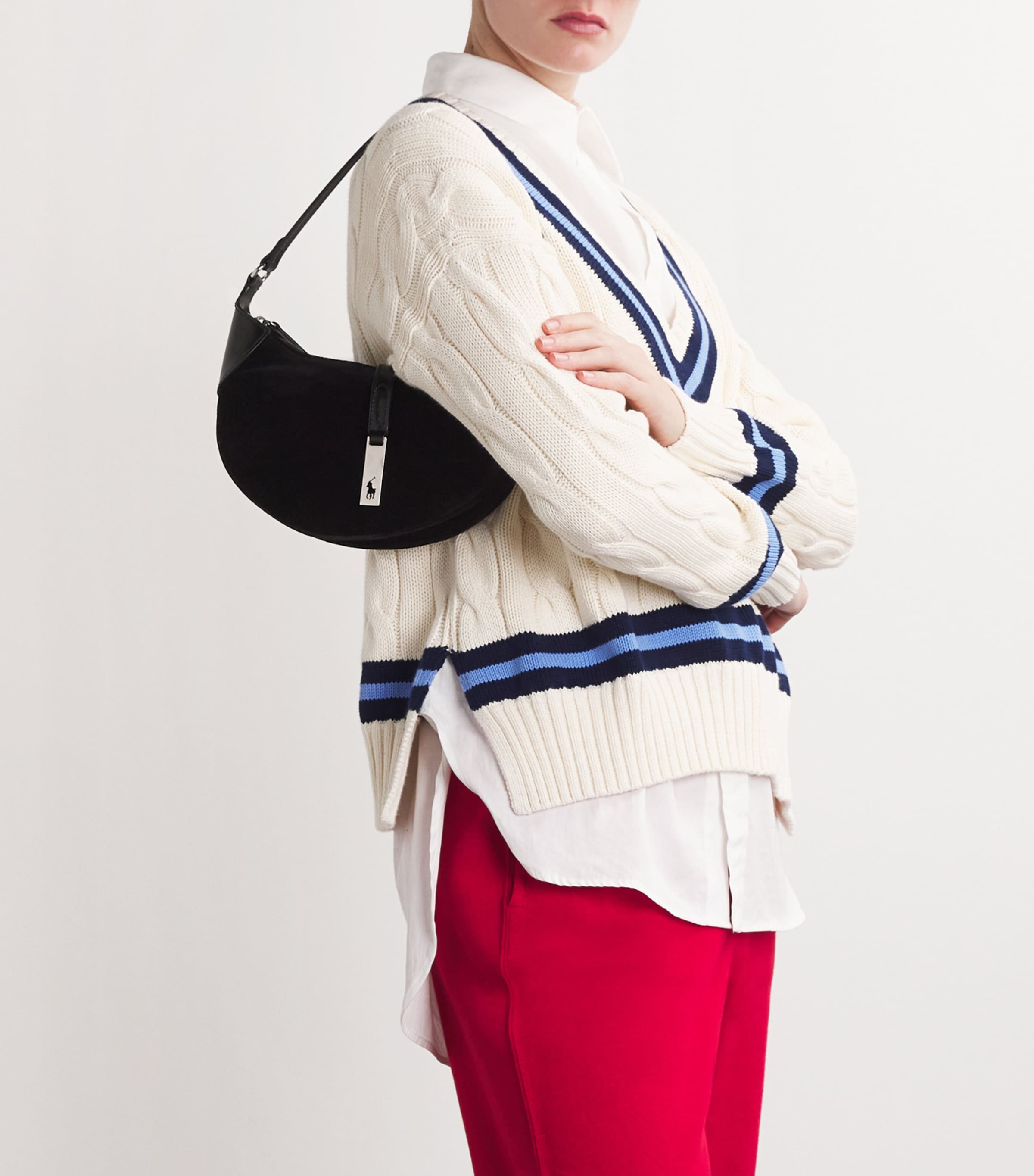 Mini Suede Polo ID Shoulder Bag BLACK Image 2