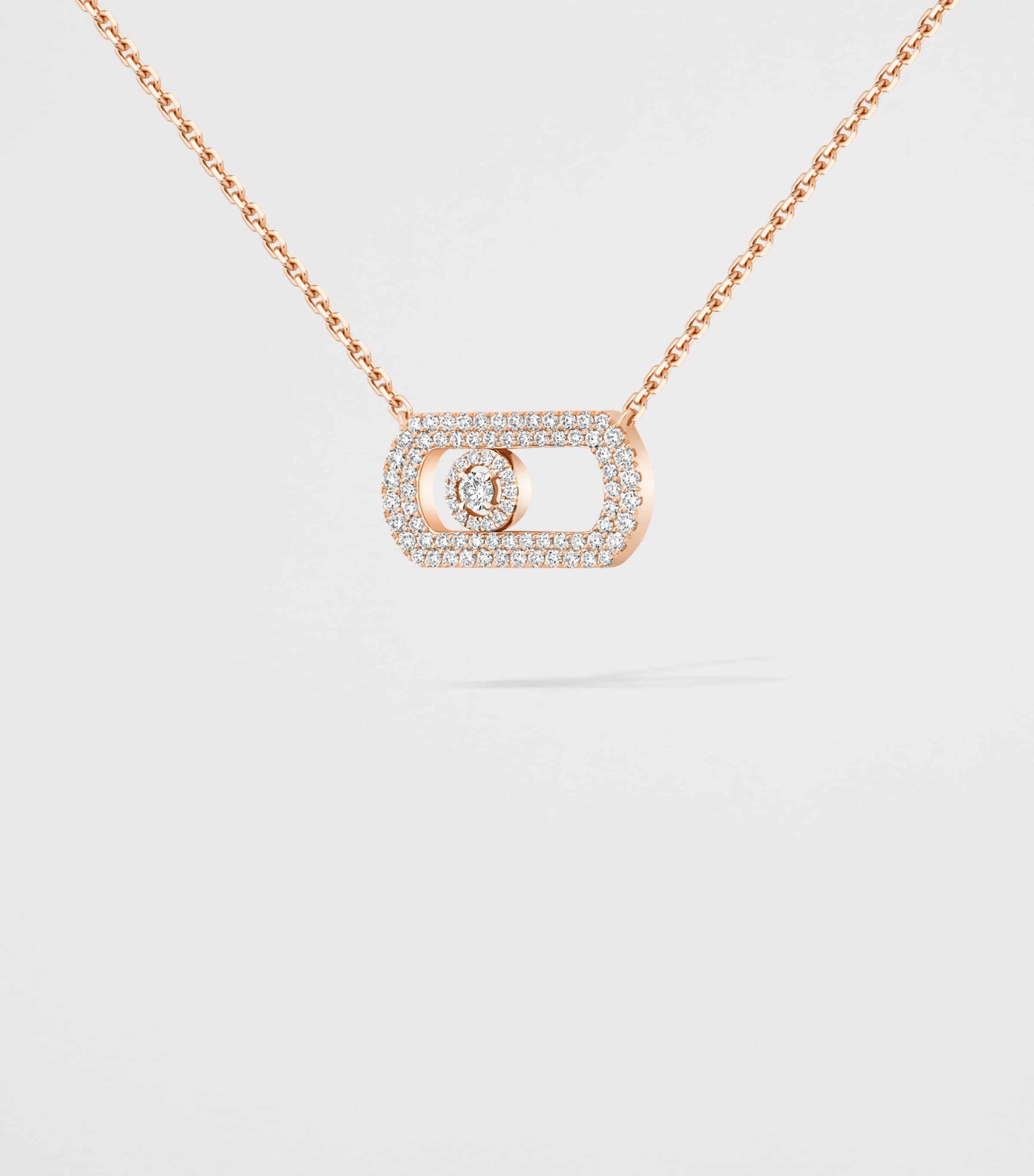 Messika So Move Rose Gold and Diamond Pavé Necklace (0.65ct) Pink Gold Image 3