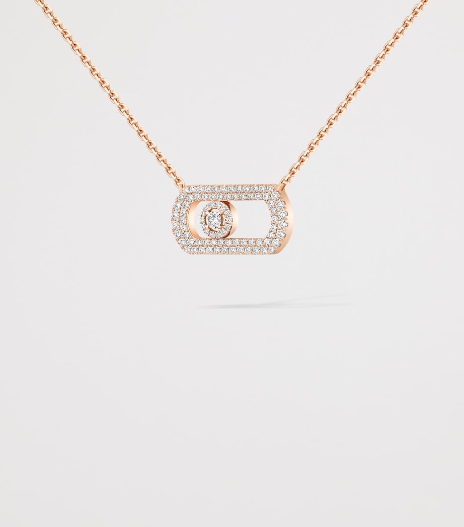 Messika So Move Rose Gold and Diamond Pavé Necklace (0.65ct) Pink Gold Image 3