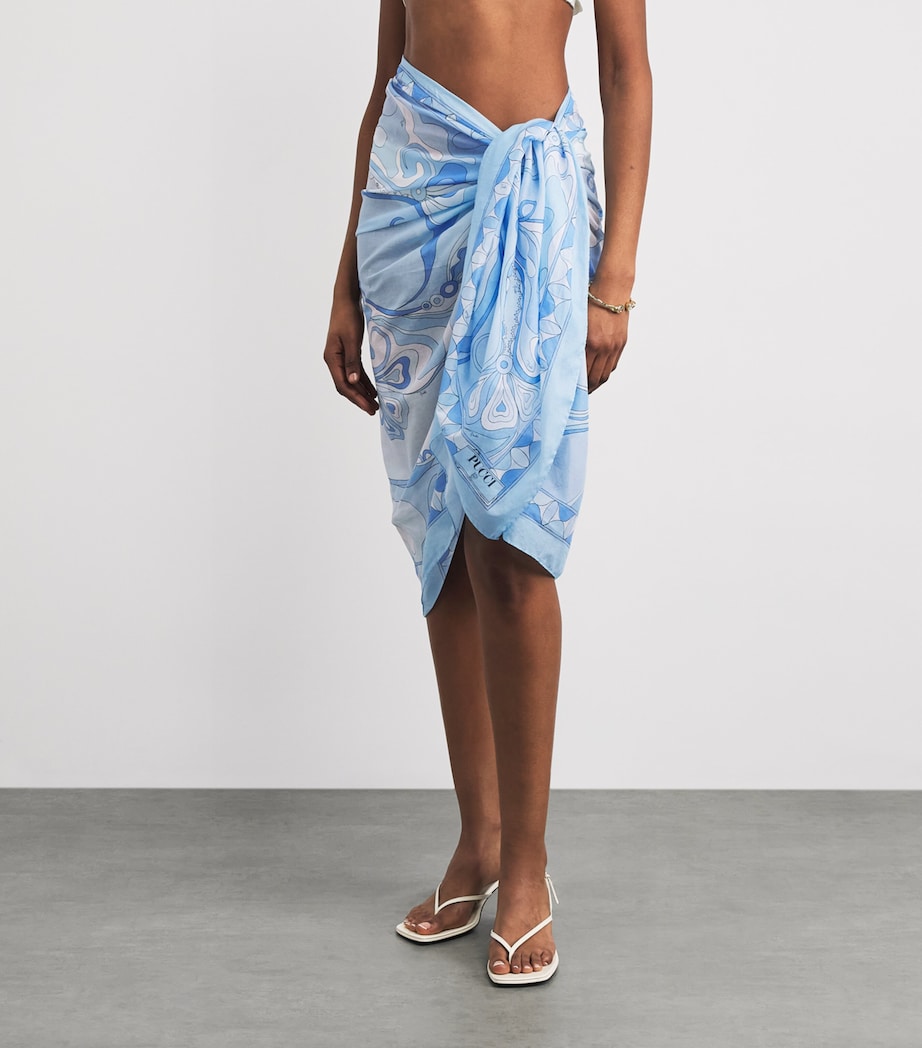 PUCCI Womens Cotton Orchidee Pareo Pale Image 4
