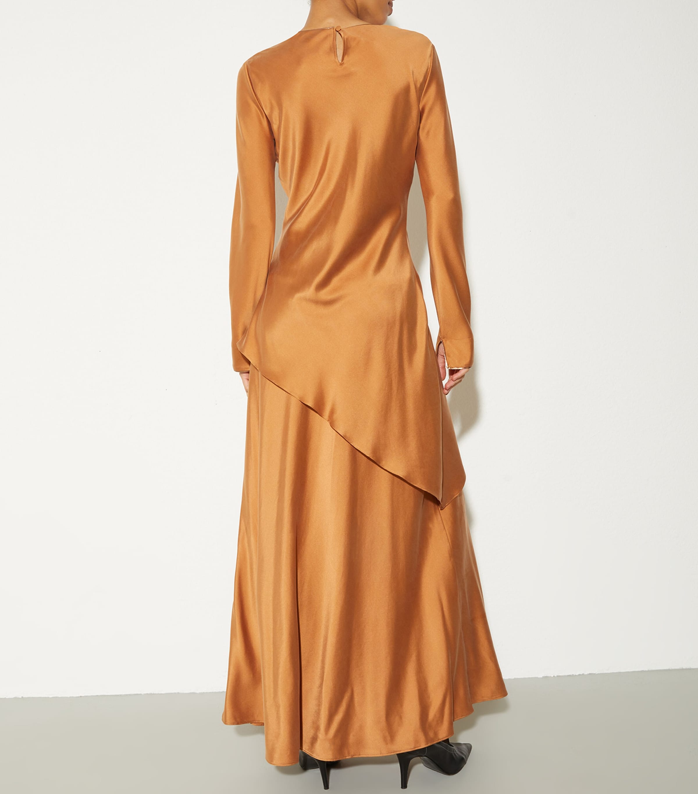Silk-Blend Maxi Dress AMBER Image 3