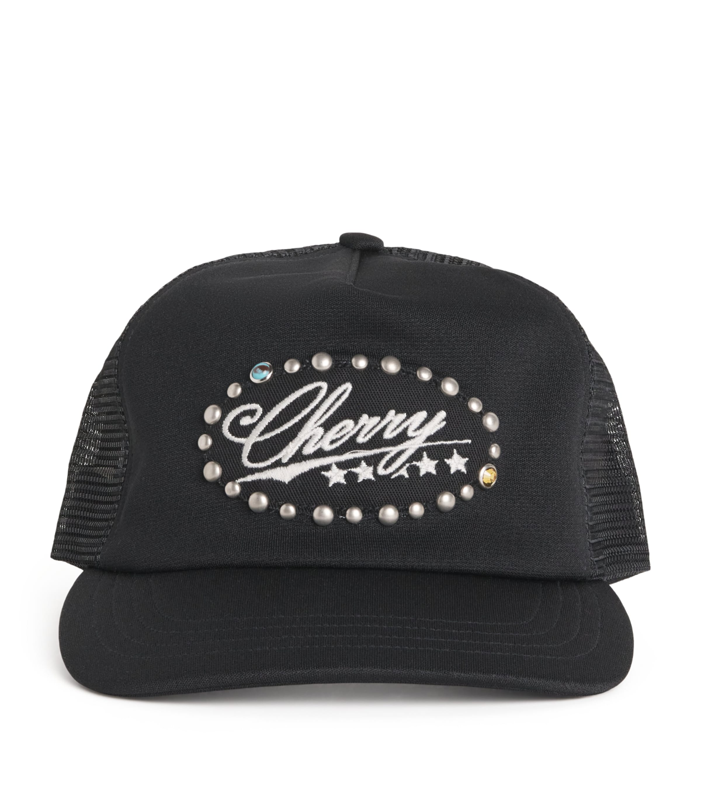 Canvas Logo Embroidery Trucker Cap BLACK Image 1