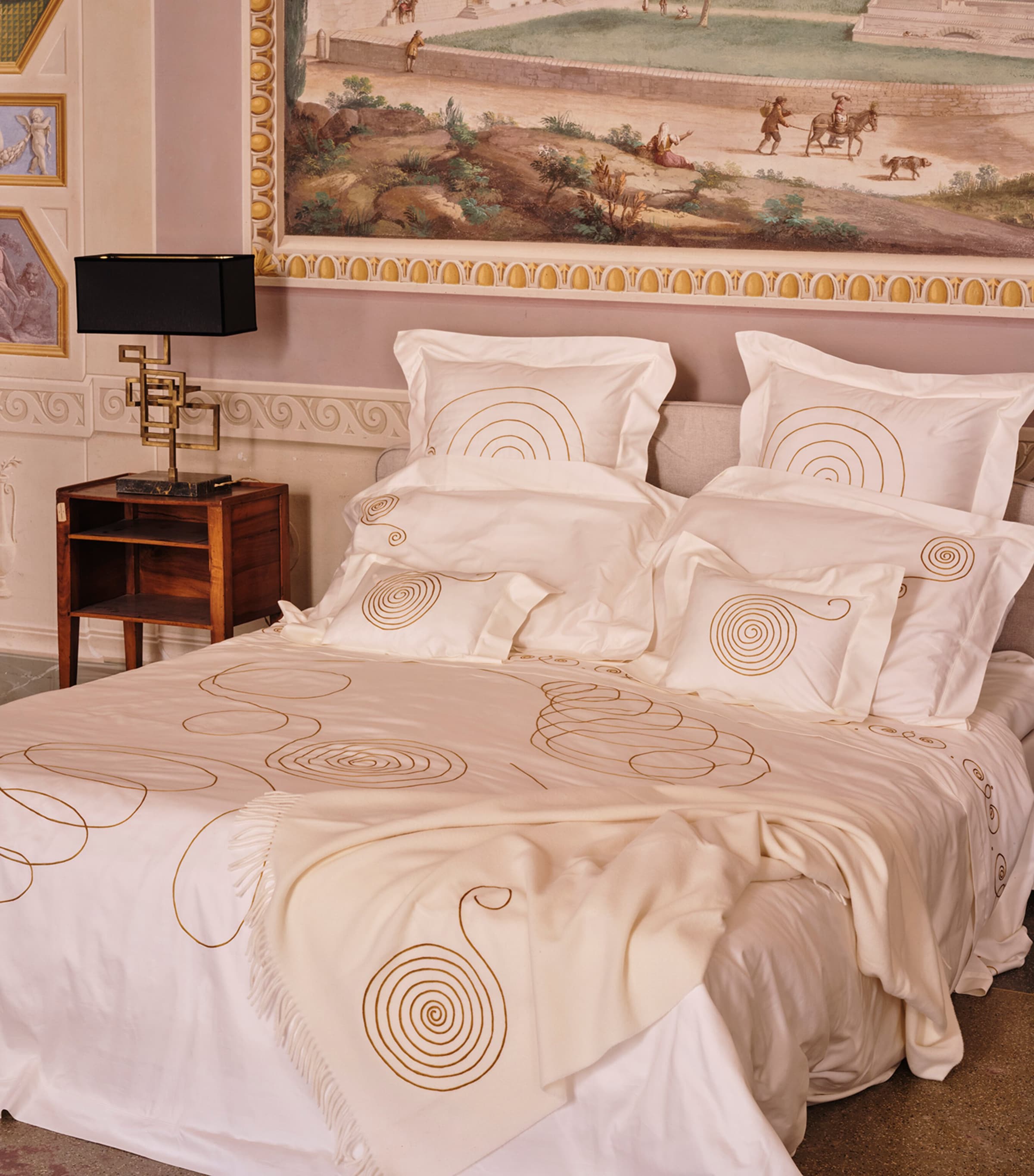 Loretta Caponi Cotton Mobile Super King Duvet Cover (260cm x 220cm) Off White Image 2