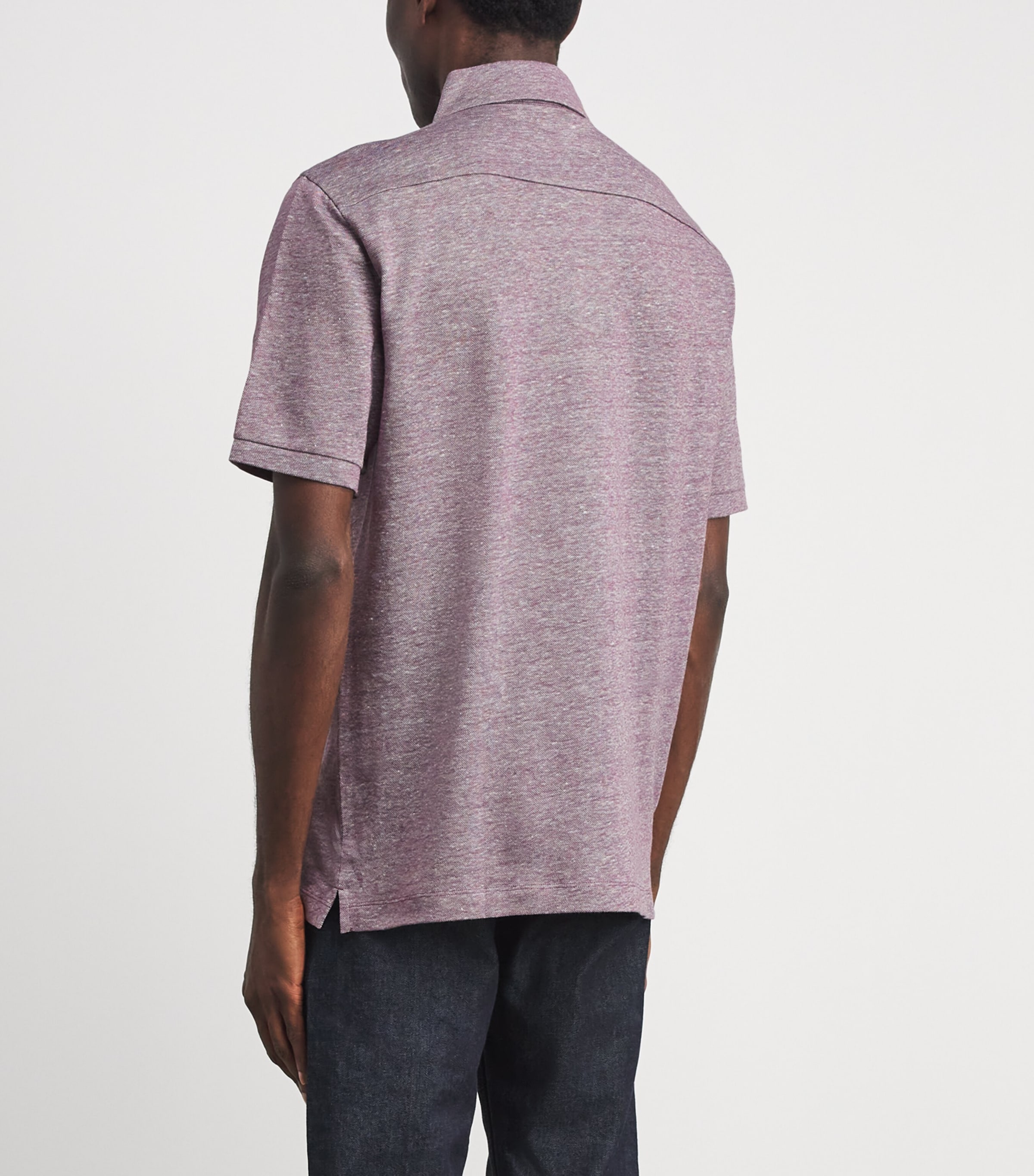 Eton Mens Cotton Polo Shirt Dark Purple Image 5