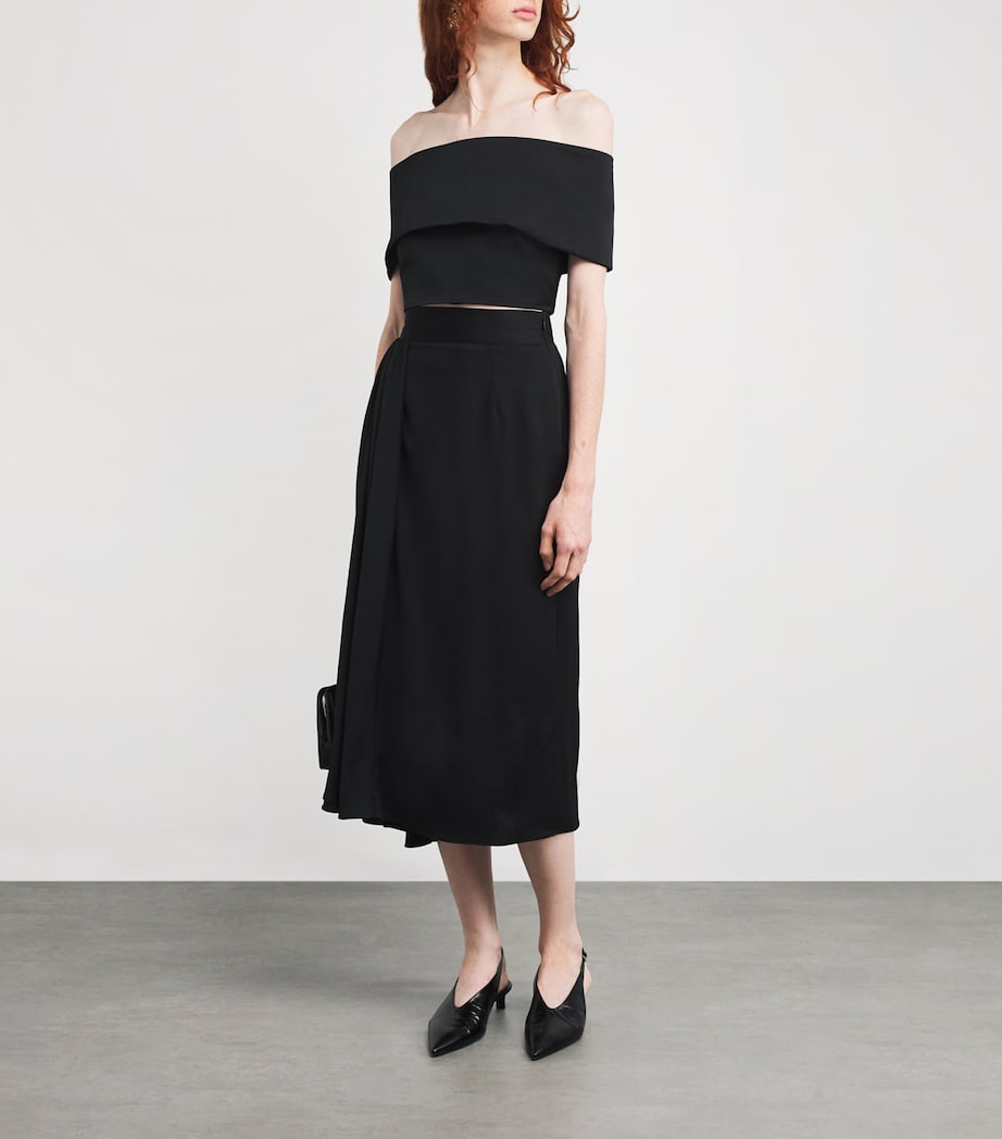 Textured Off-The-Shoulder Philomela Top BLA Image 2