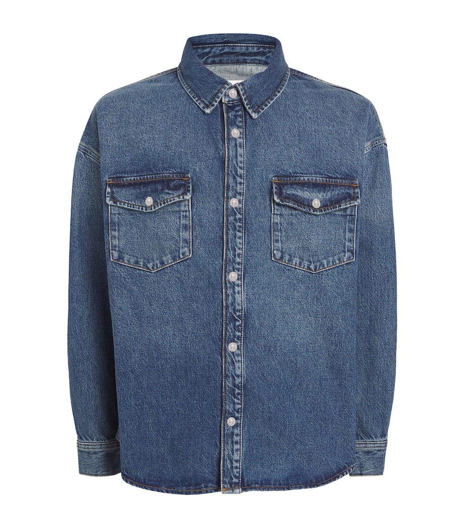 FRAME Mens Denim Overshirt Briset Image 1